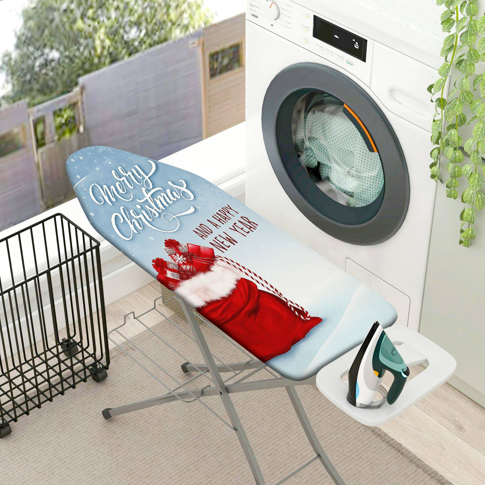 1-Piece Christmas Holiday Santa  Ironing Board Cover, Universal Size, Without Board