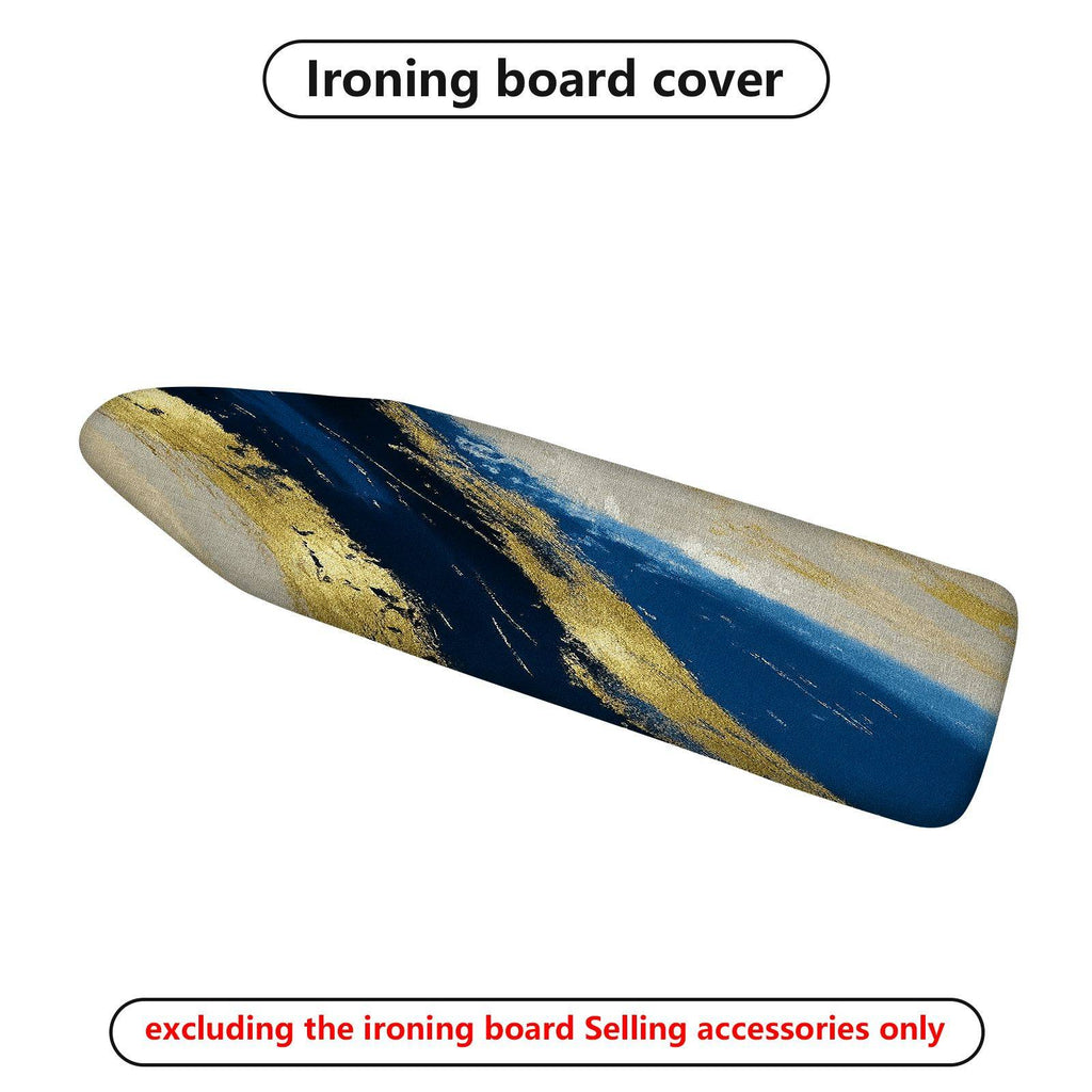 1-Piece Abstract Gold Blue Elegant  Ironing Board Cover, Universal Size, Without Board