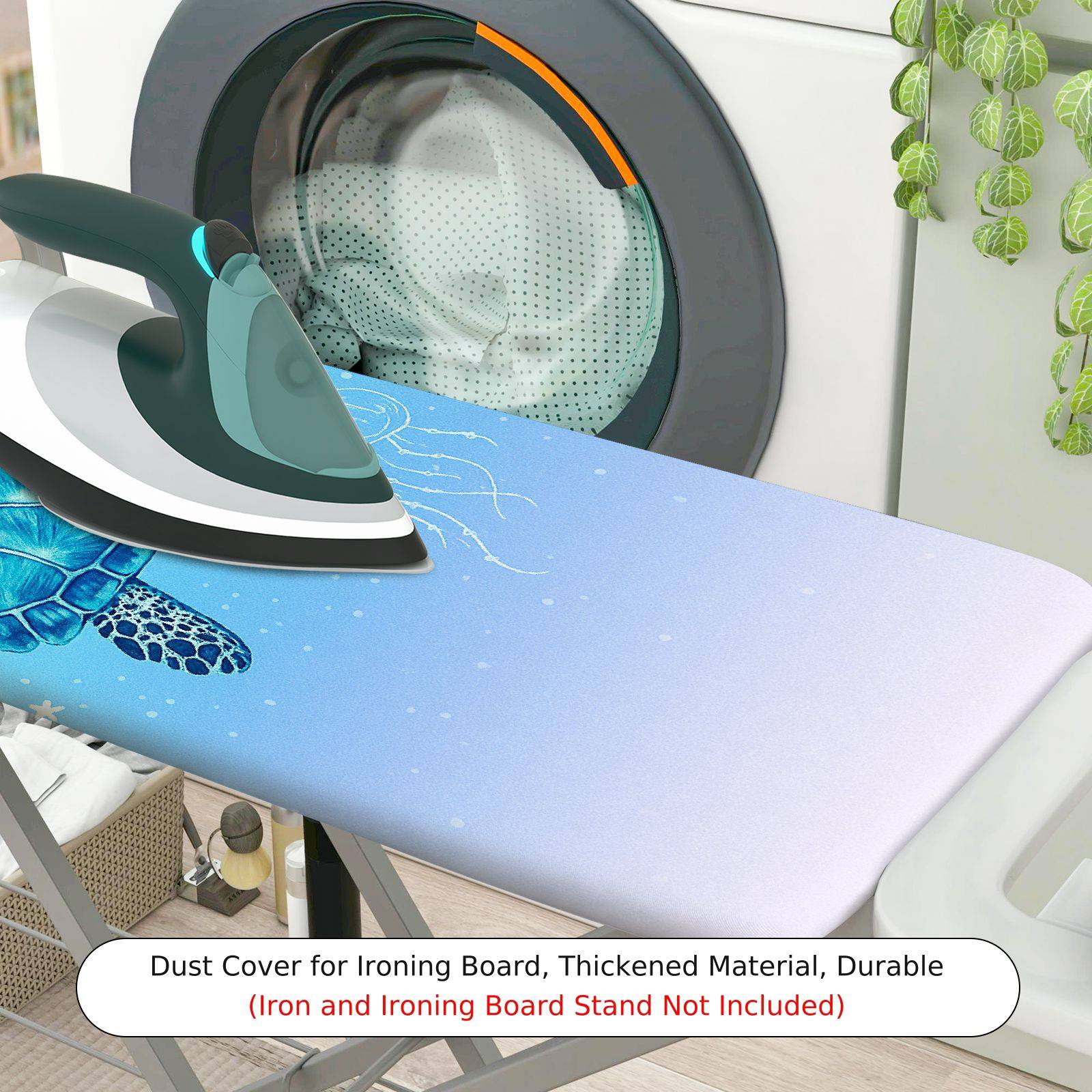 1-Piece Sea Turtle Ocean Marine  Ironing Board Cover, Universal Size, Without Board
