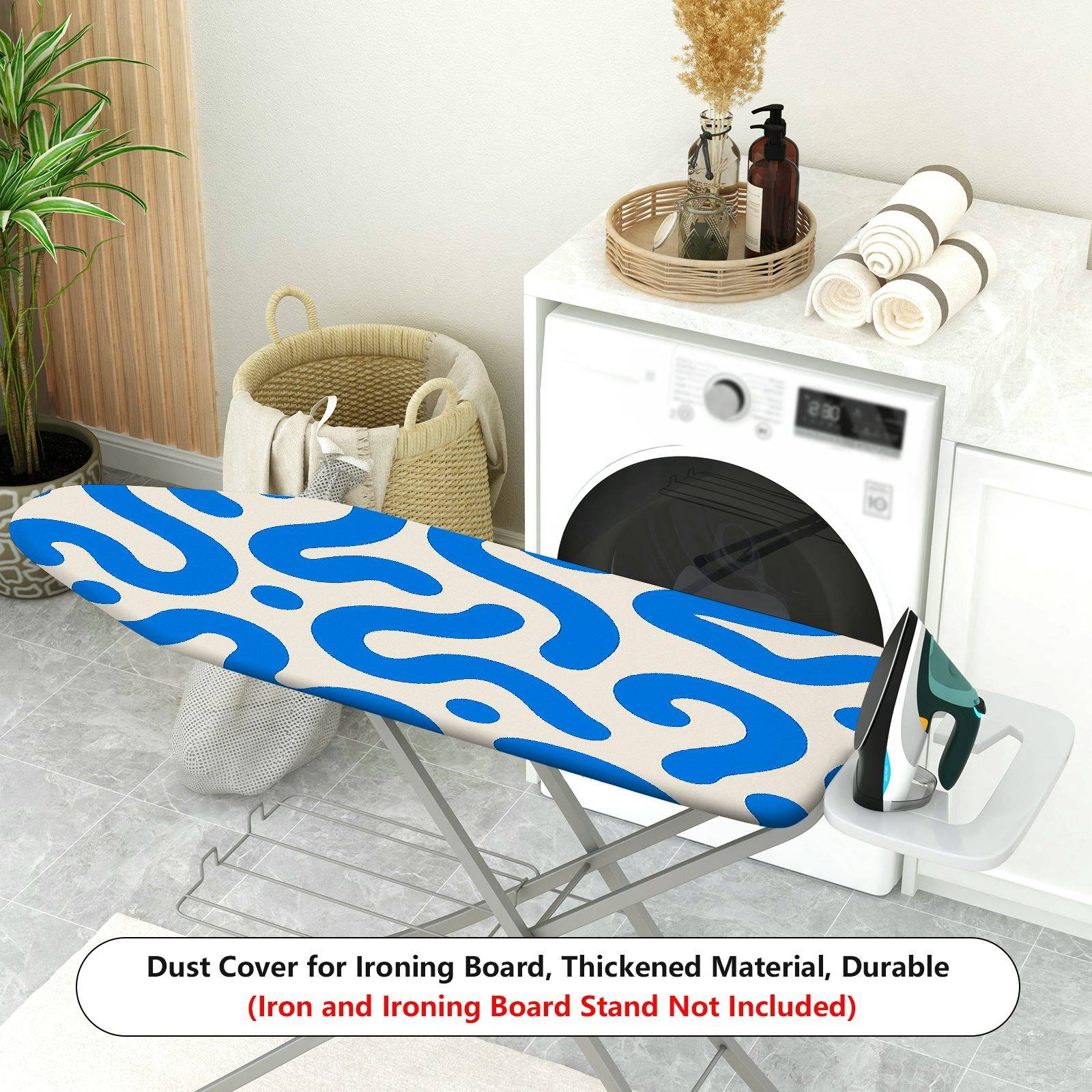 1-Piece Abstract Blue Wave Pattern Modern Design  Ironing Board Cover, Universal Size, Without Board