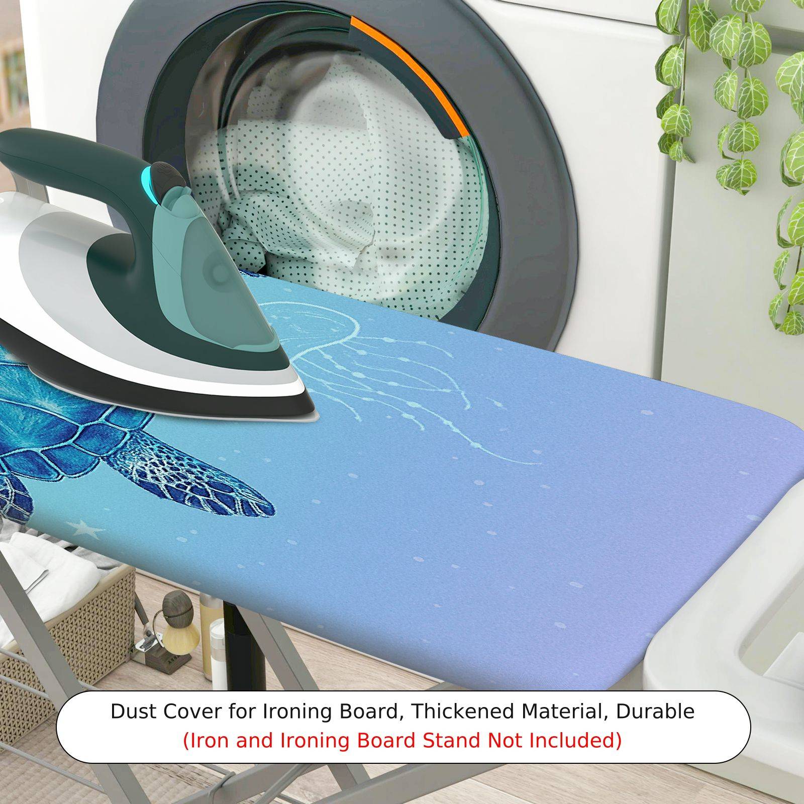 1-Piece Blue Sea Turtle Ocean Nature  Ironing Board Cover, Universal Size, Without Board