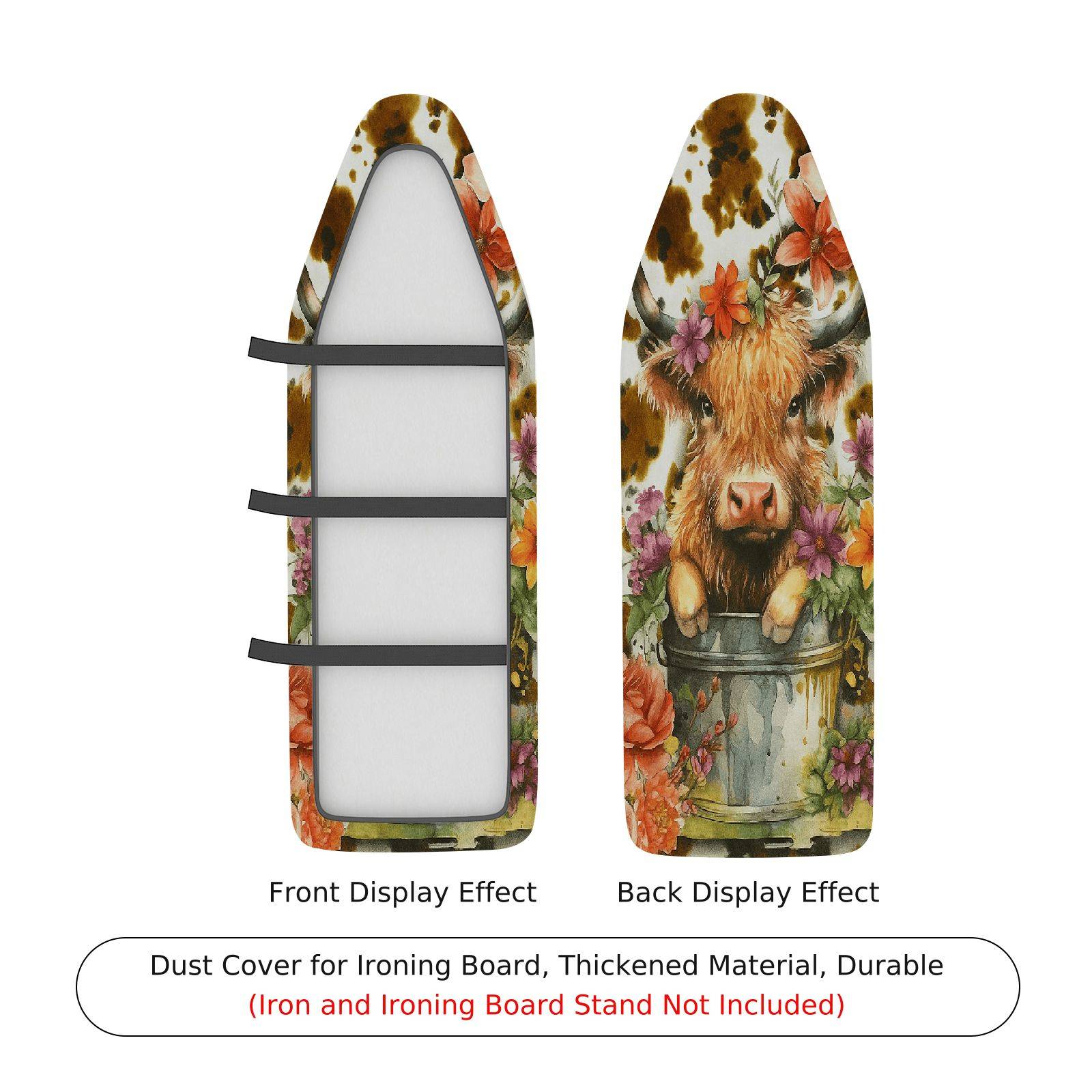 1-Piece Floral Animal Nature  Ironing Board Cover, Universal Size, Without Board