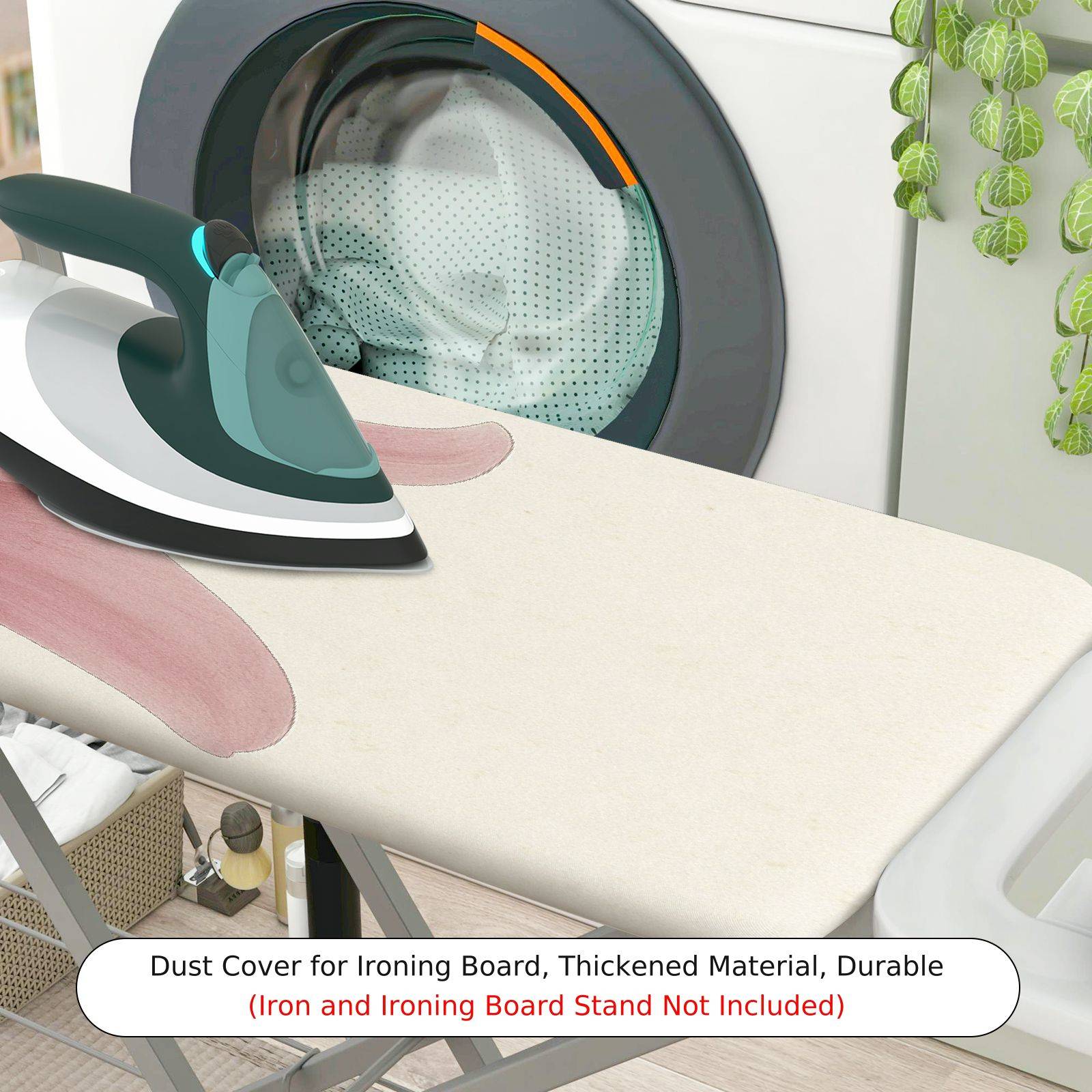 1-Piece Pink Lily Floral Print  Ironing Board Cover, Universal Size, Without Board