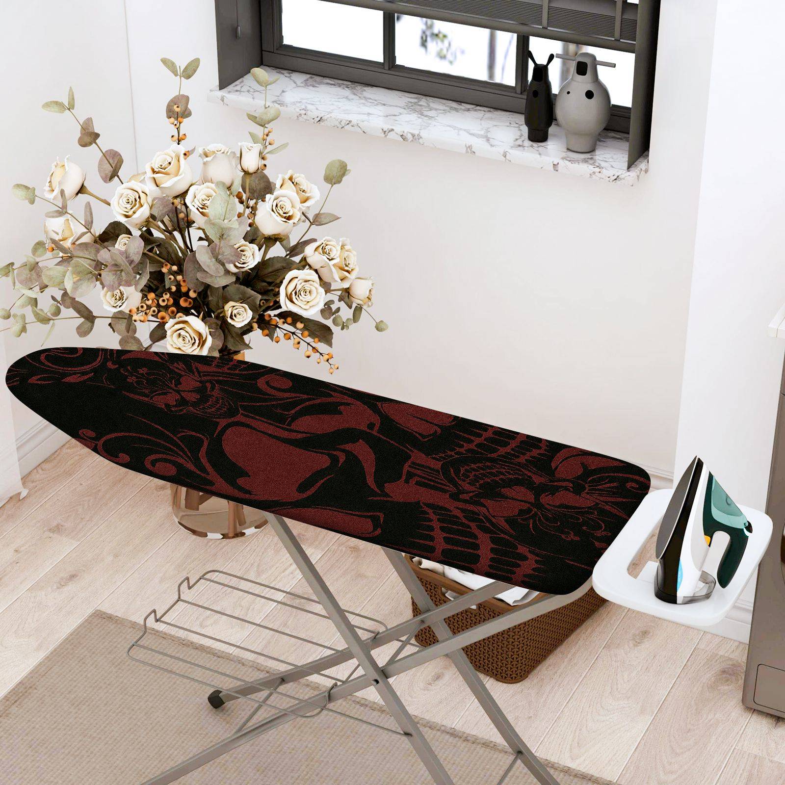1-Piece Gothic Floral Abstract  Ironing Board Cover, Universal Size, Without Board