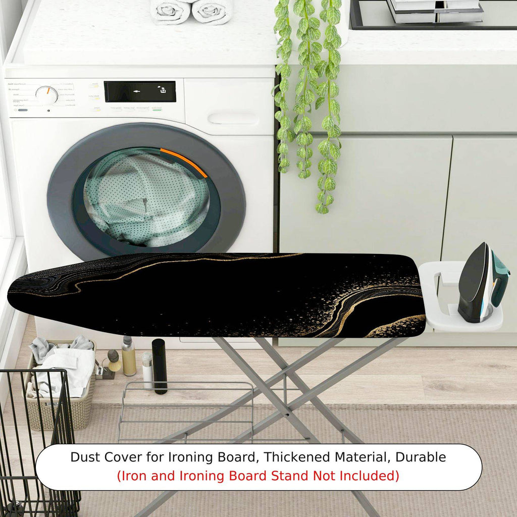 1-Piece Elegant Black Gold Abstract  Ironing Board Cover, Universal Size, Without Board