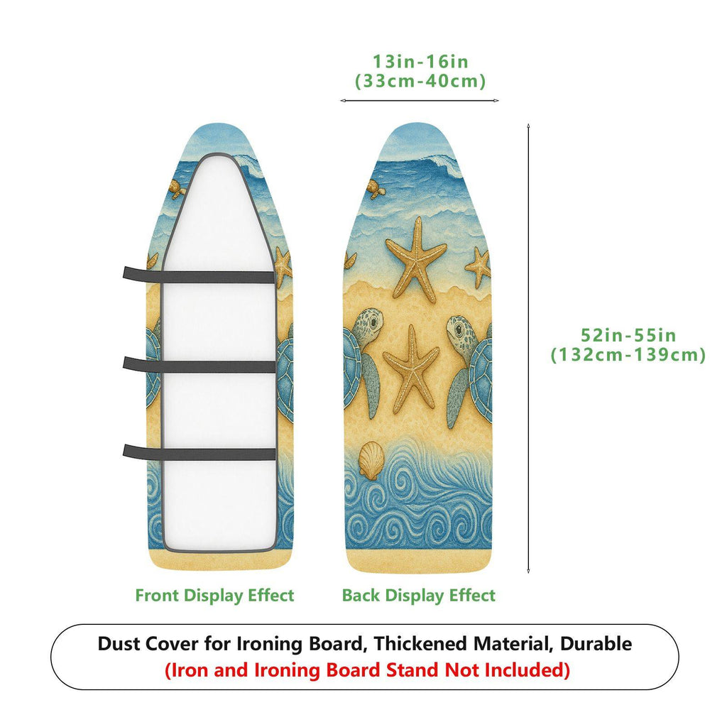 1-Piece Ocean Turtle Starfish Beach  Ironing Board Cover, Universal Size, Without Board
