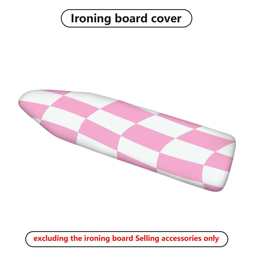 1-Piece Pink Checkerboard Geometric Pattern  Ironing Board Cover, Universal Size, Without Board