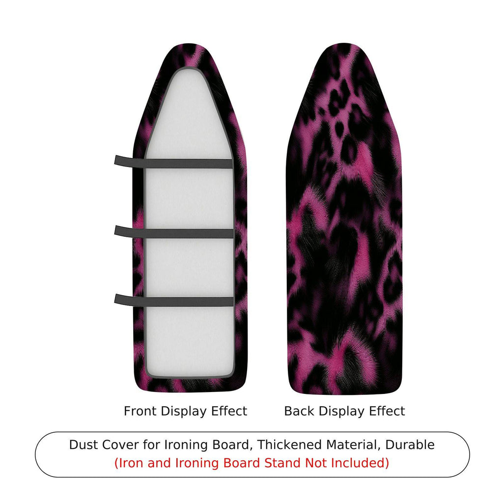 1-Piece Leopard Print Pink Black  Ironing Board Cover, Universal Size, Without Board