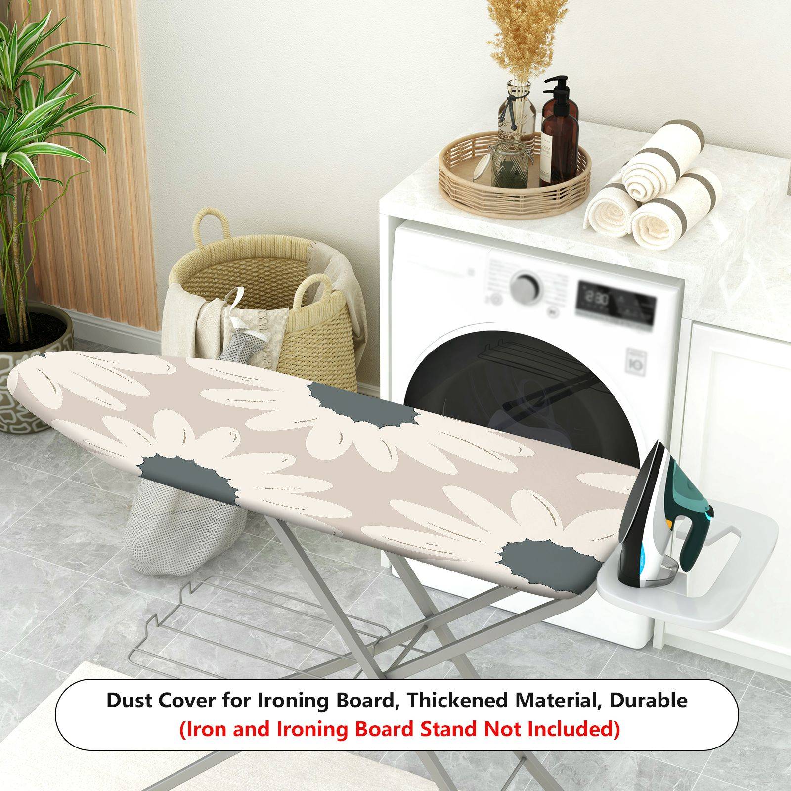 1-Piece Floral Sunflower Beige  Ironing Board Cover, Universal Size, Without Board