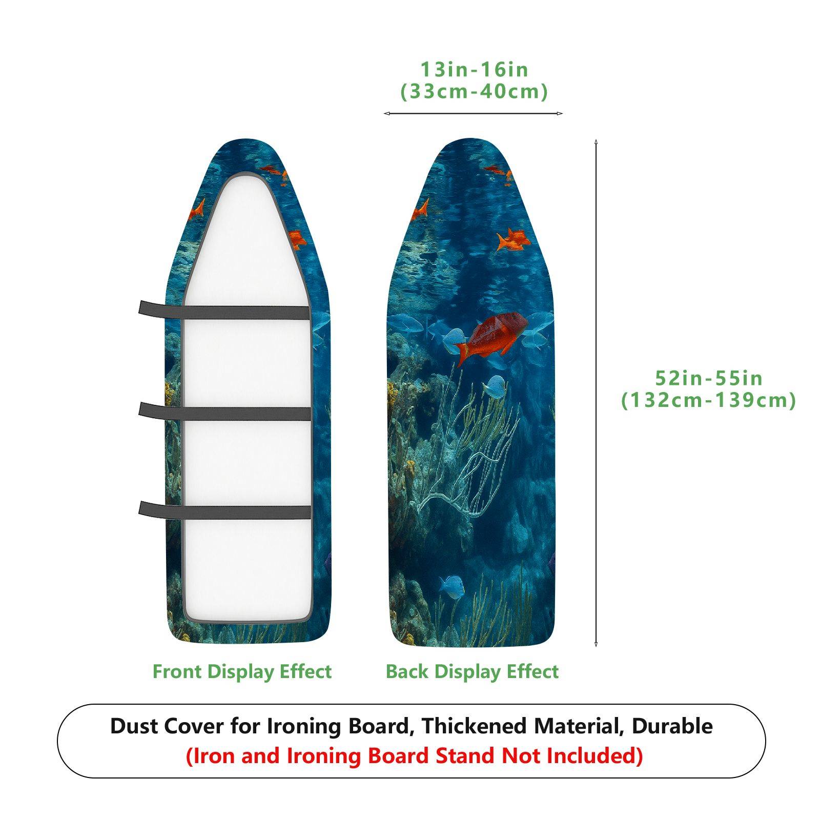 1-Piece Ocean Fish Coral  Ironing Board Cover, Universal Size, Without Board