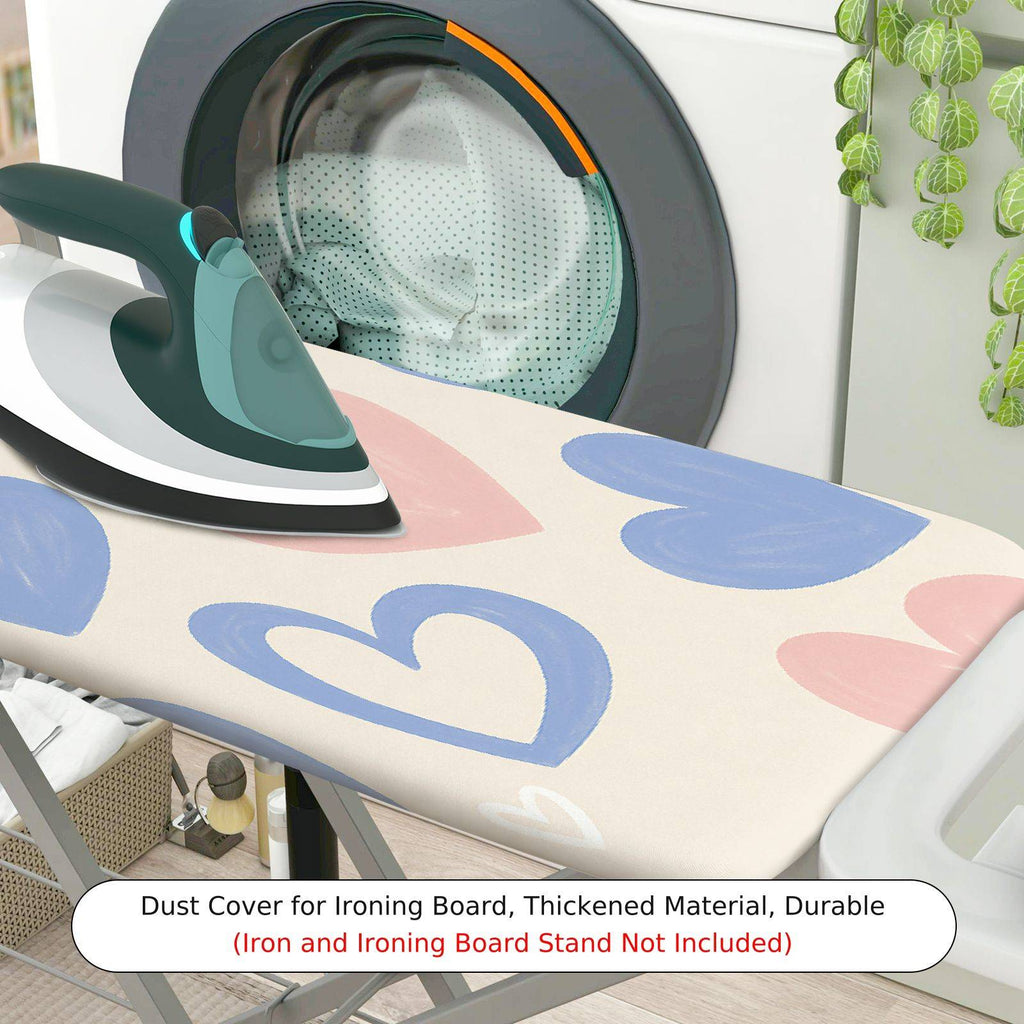 1-Piece Heart Pattern Pastel Pink Blue  Ironing Board Cover, Universal Size, Without Board