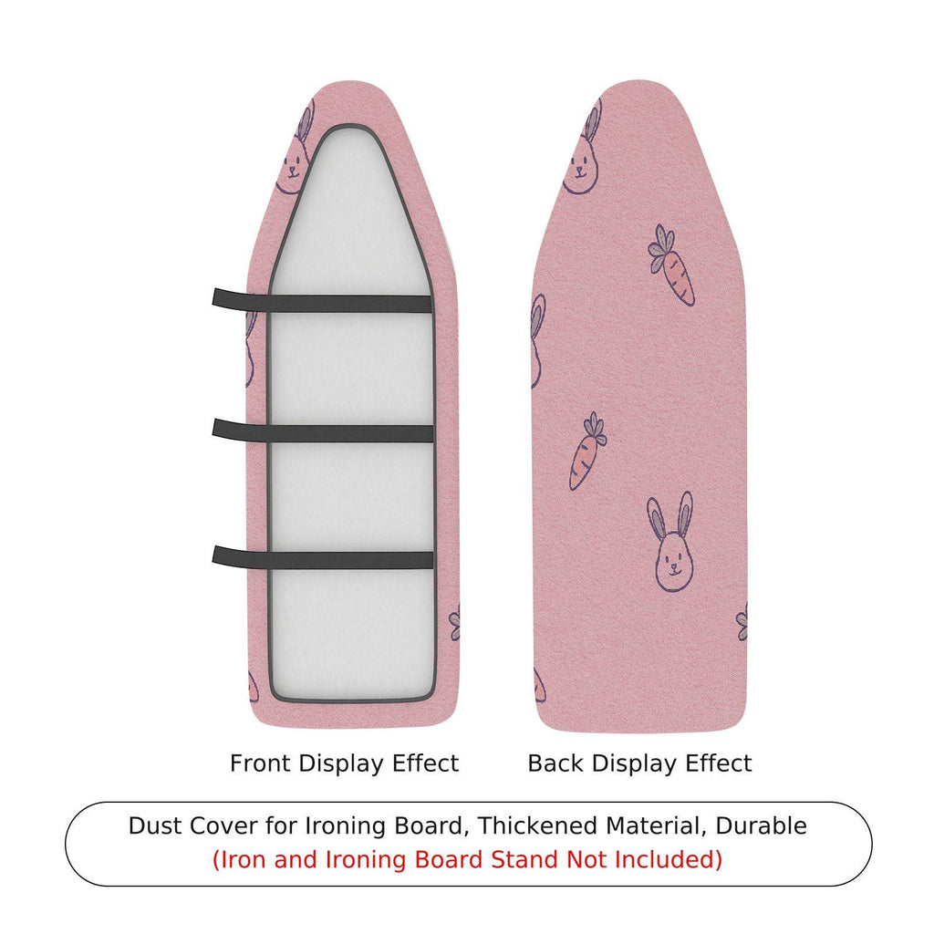 1-Piece Bunny Carrot Pink  Ironing Board Cover, Universal Size, Without Board