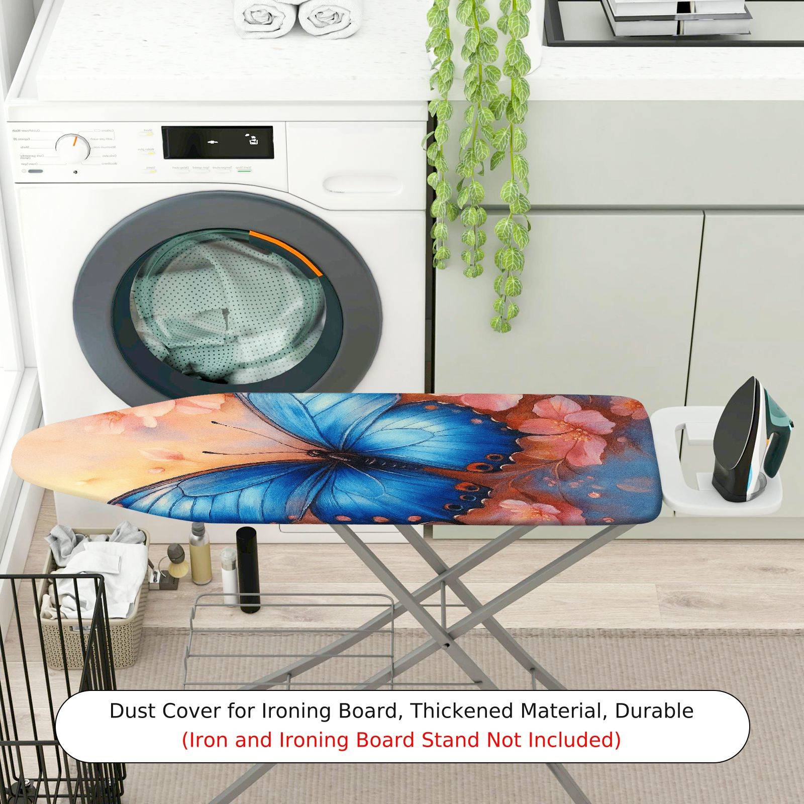 1-Piece Butterfly Floral Pink  Ironing Board Cover, Universal Size, Without Board