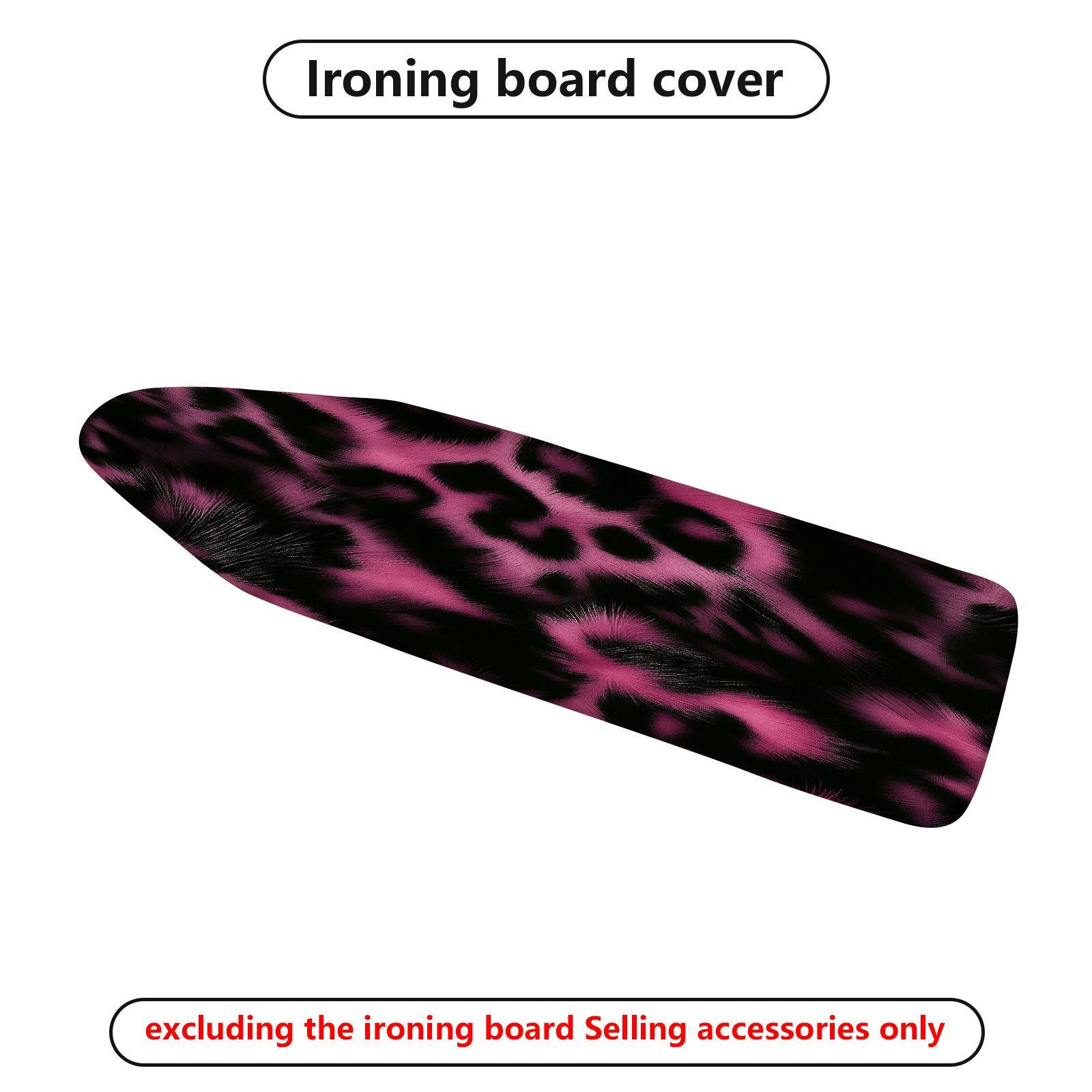 1-Piece Leopard Pattern Pink Black Style  Ironing Board Cover, Universal Size, Without Board