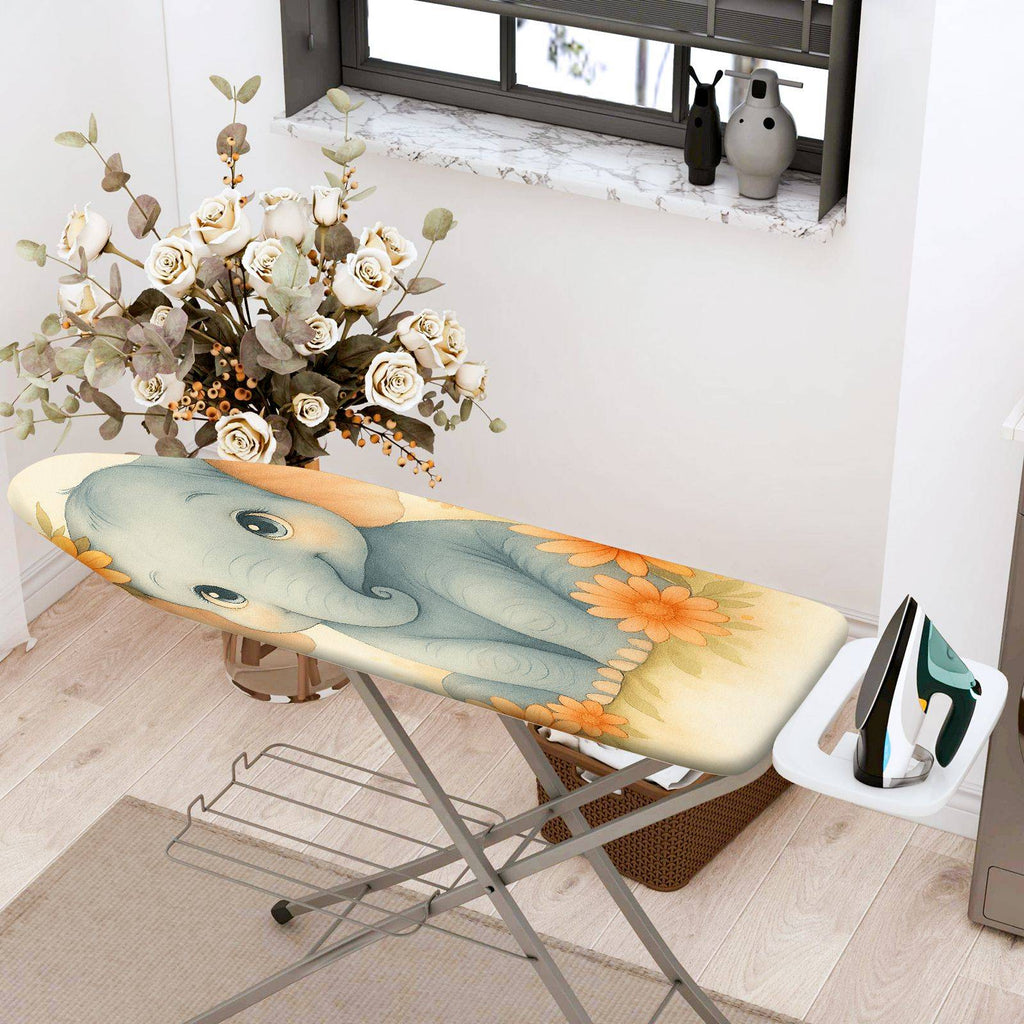 1-Piece Elephant Floral Animal  Ironing Board Cover, Universal Size, Without Board