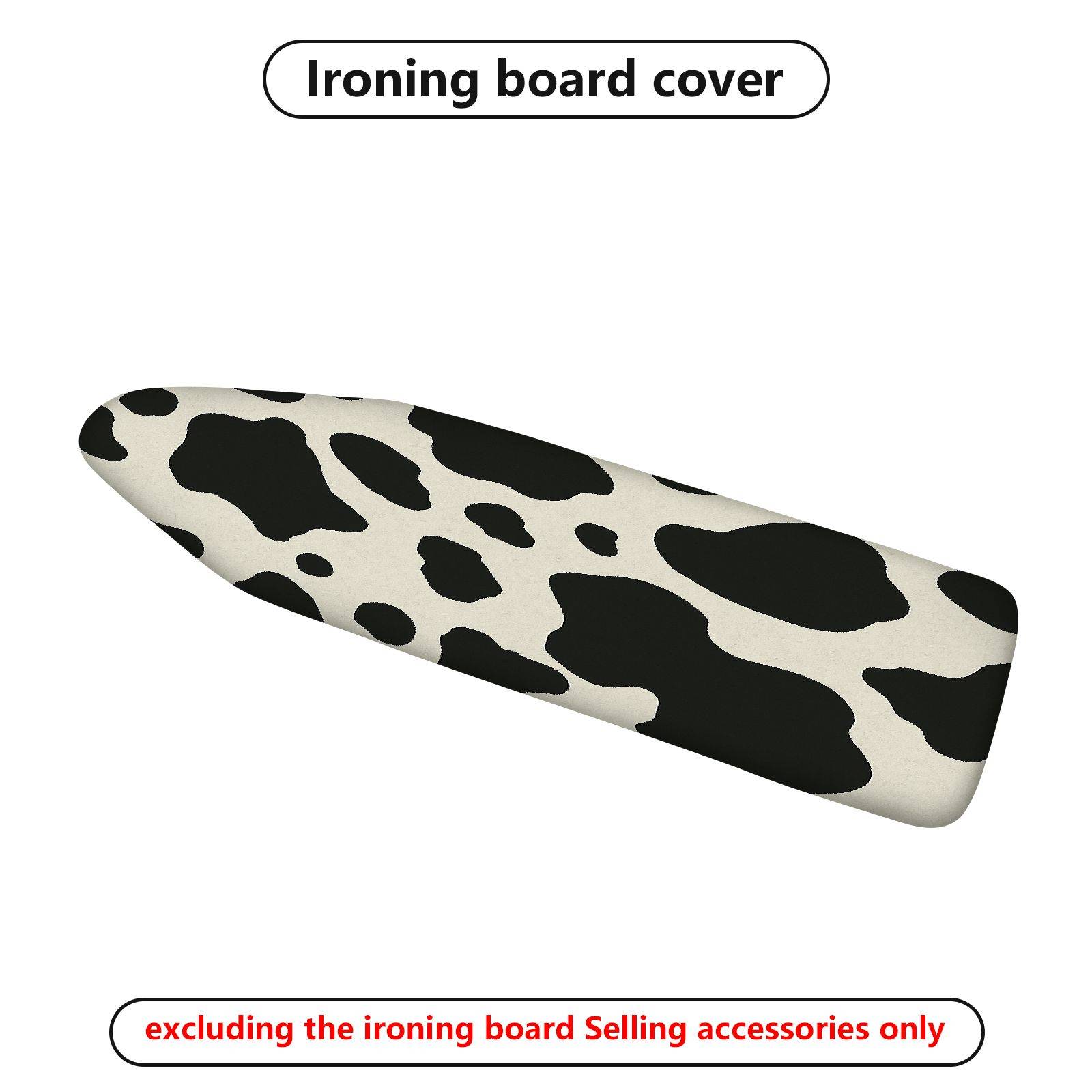 1-Piece Cow Print Animal Pattern Black and White  Ironing Board Cover, Universal Size, Without Board