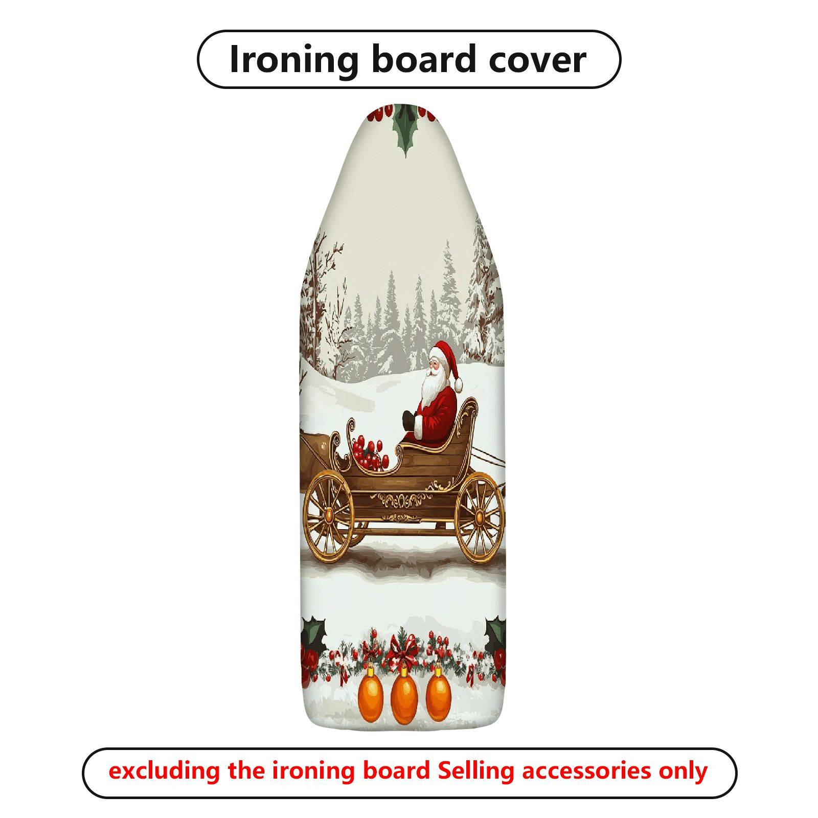 1-Piece Christmas Santa Sleigh Holiday  Ironing Board Cover, Universal Size, Without Board