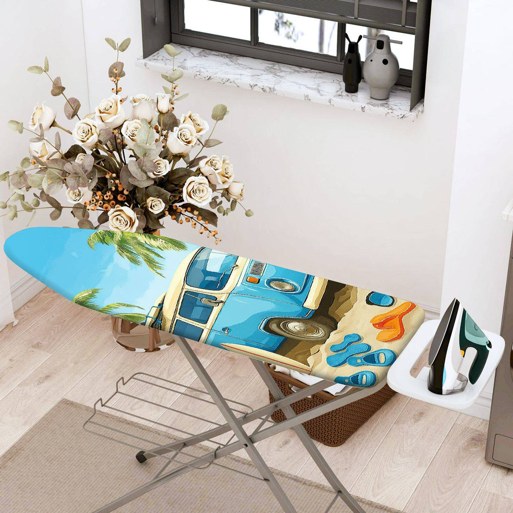 1-Piece Retro Travel Beach  Ironing Board Cover, Universal Size, Without Board