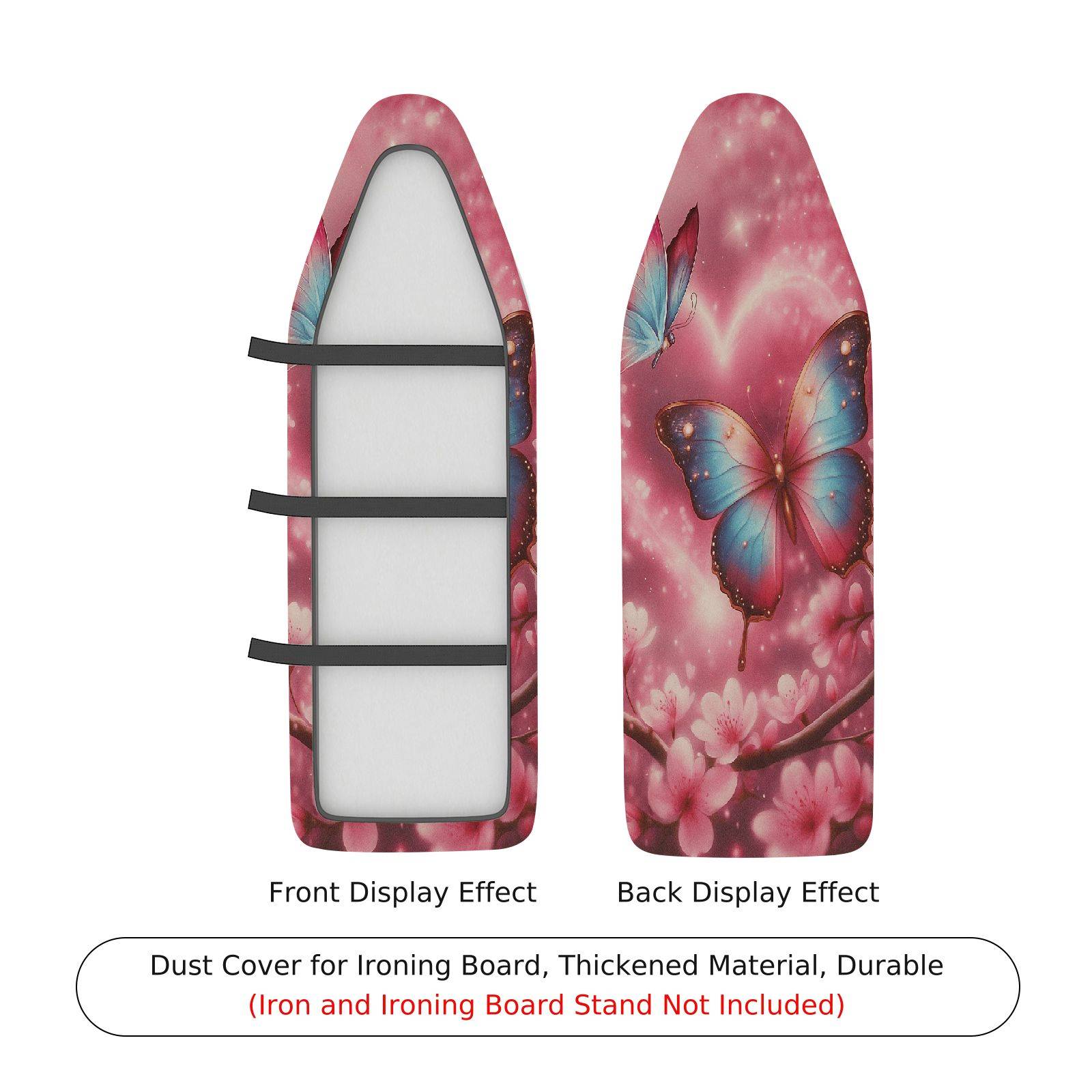 1-Piece Butterfly Cherry Blossom Pink  Ironing Board Cover, Universal Size, Without Board