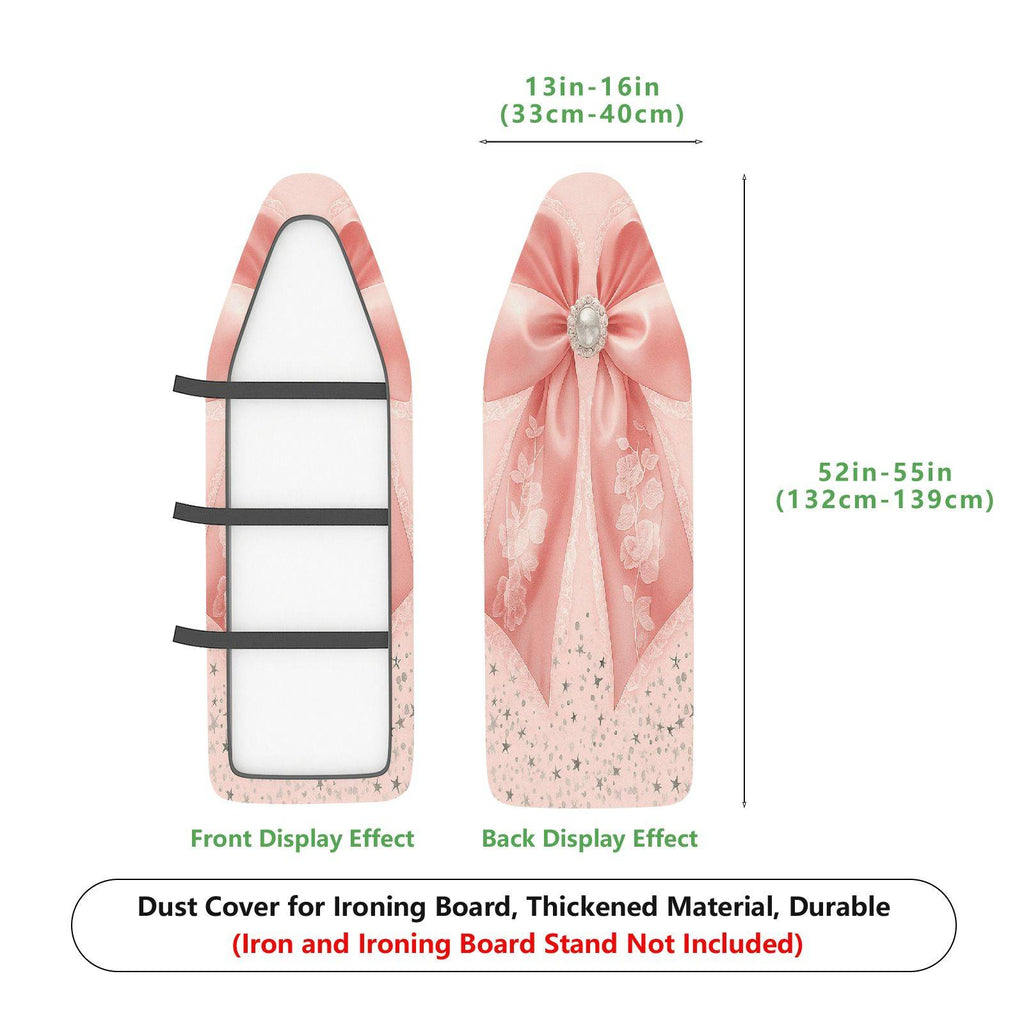 1-Piece Pink Floral Ribbon  Ironing Board Cover, Universal Size, Without Board