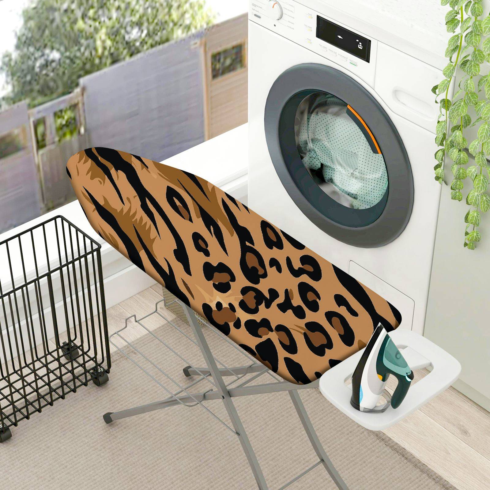 1-Piece Leopard Print Animal Pattern Decorative  Ironing Board Cover, Universal Size, Without Board