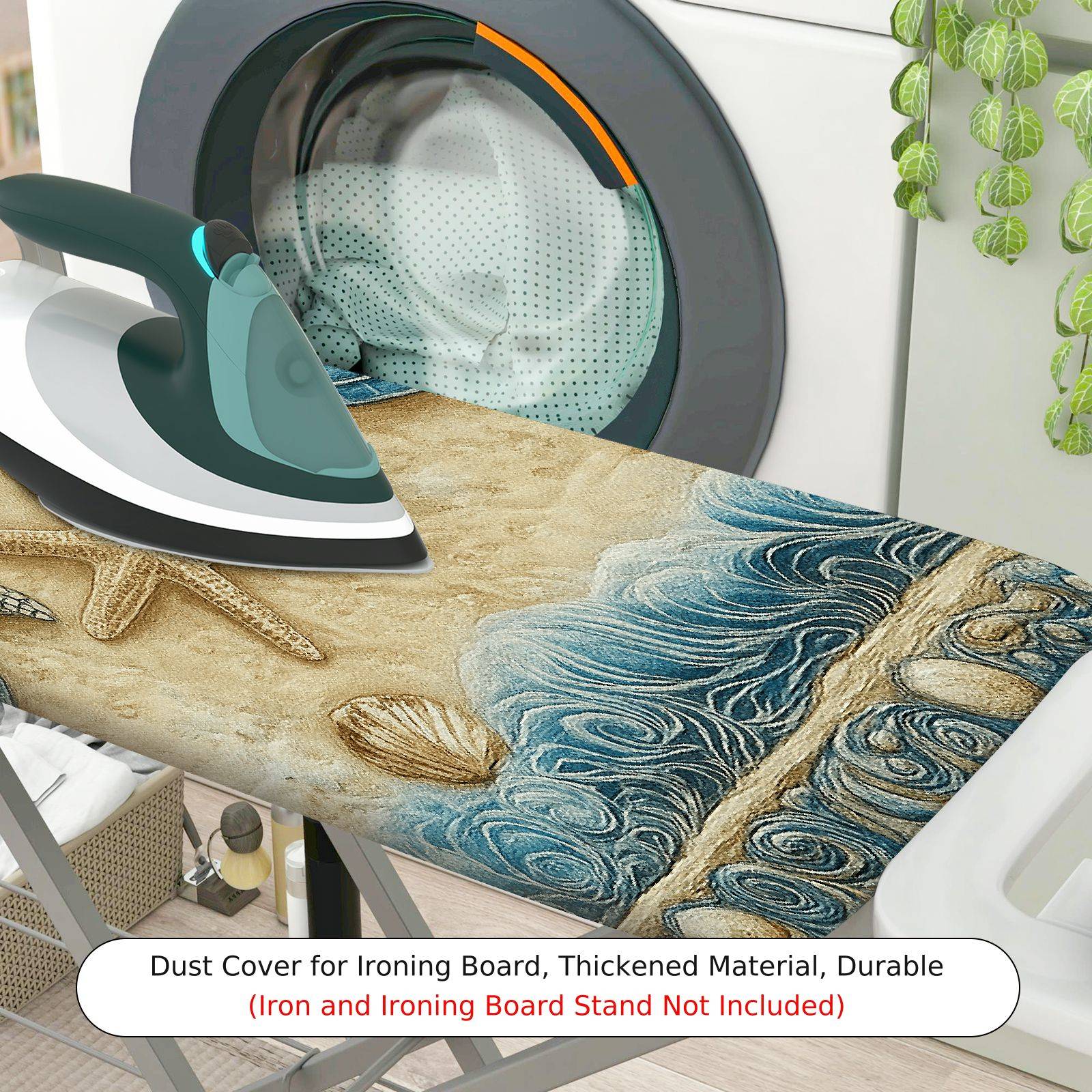 1-Piece Beach Turtle Ocean  Ironing Board Cover, Universal Size, Without Board