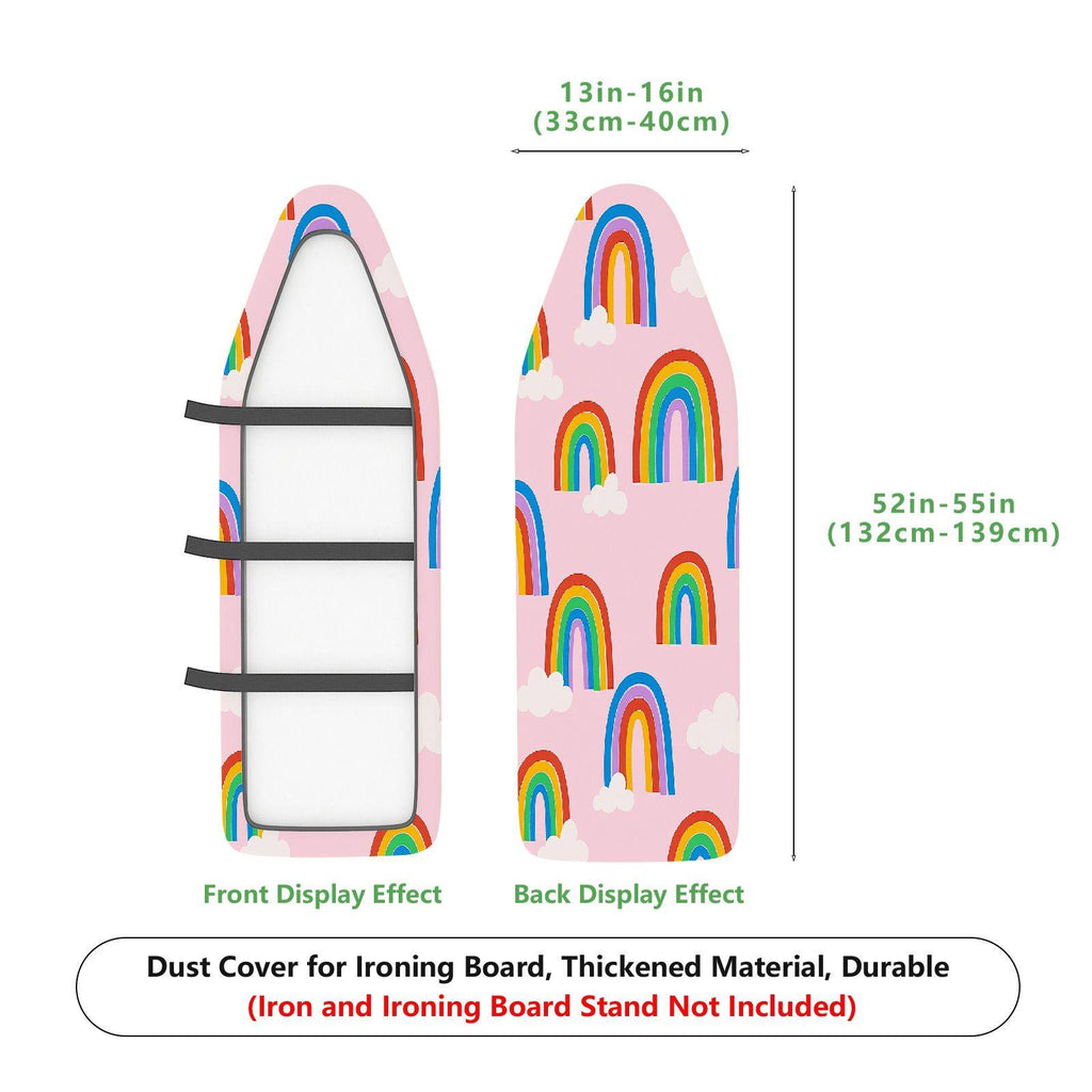 1-Piece Rainbow Clouds Pink  Ironing Board Cover, Universal Size, Without Board