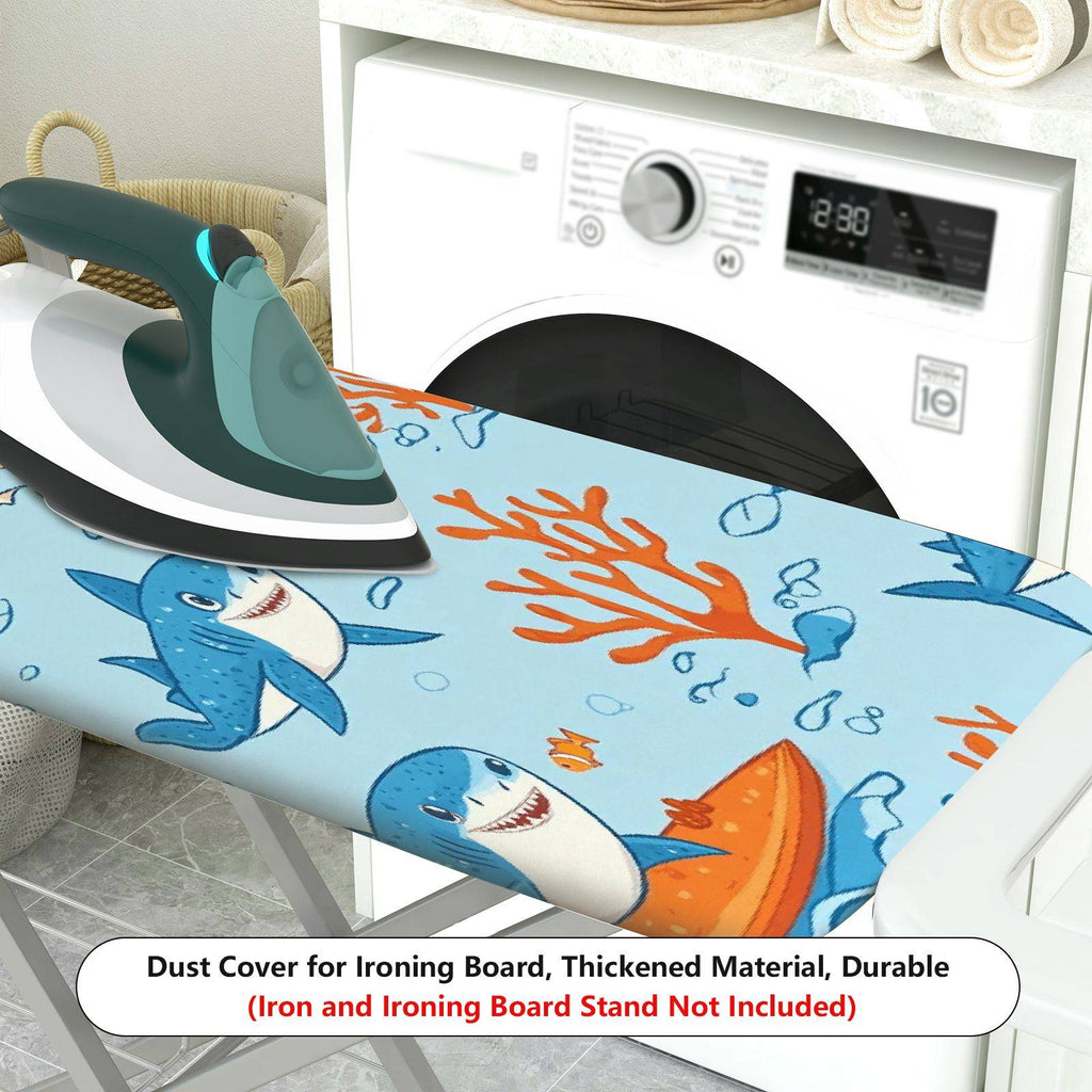 1-Piece Shark Coral Ocean  Ironing Board Cover, Universal Size, Without Board