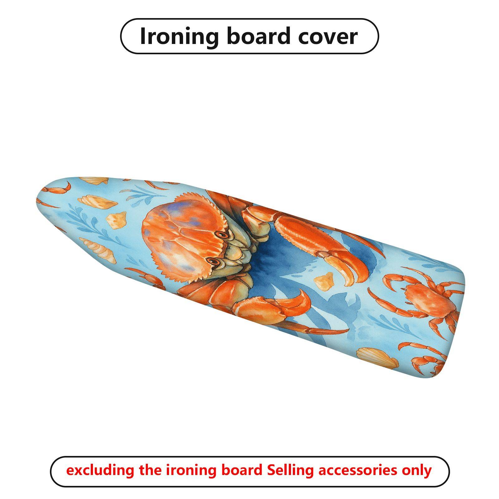 1-Piece Crab Ocean Blue  Ironing Board Cover, Universal Size, Without Board