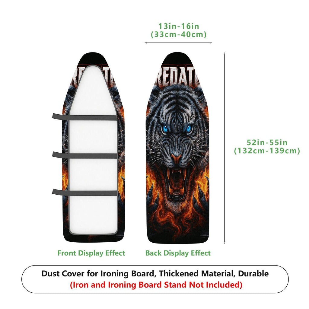 1-Piece Tiger Fire Animal  Ironing Board Cover, Universal Size, Without Board