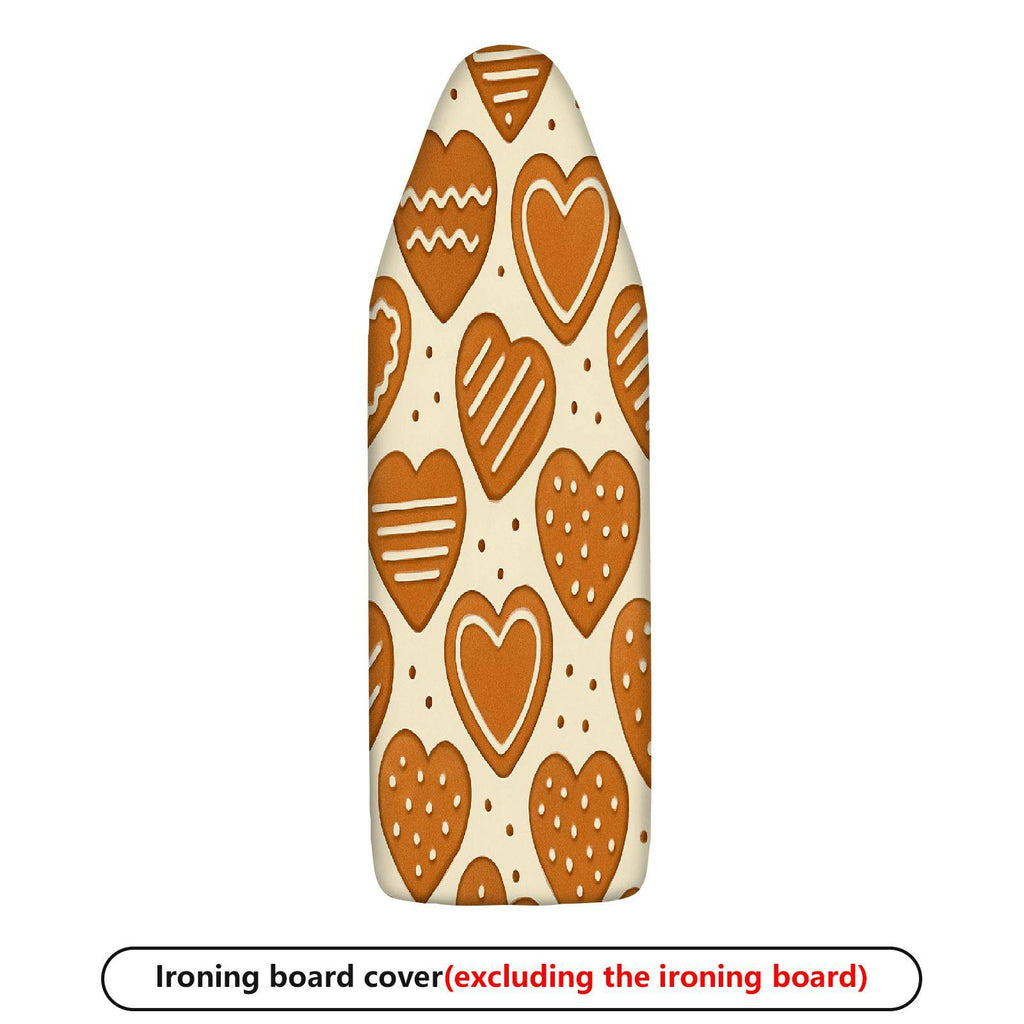 1-Piece Heart Pattern Brown Christmas  Ironing Board Cover, Universal Size, Without Board