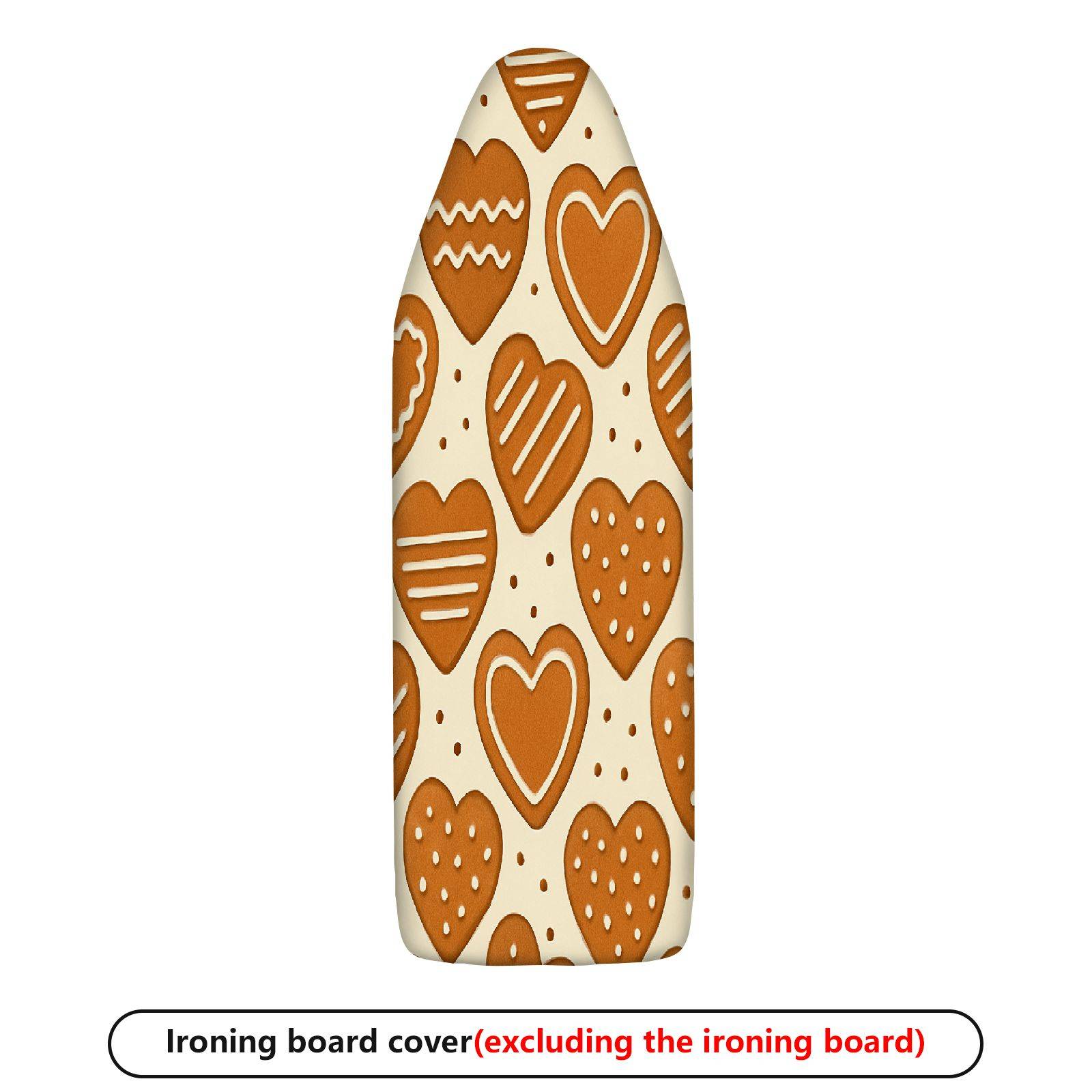 1-Piece Heart Pattern Brown Christmas  Ironing Board Cover, Universal Size, Without Board