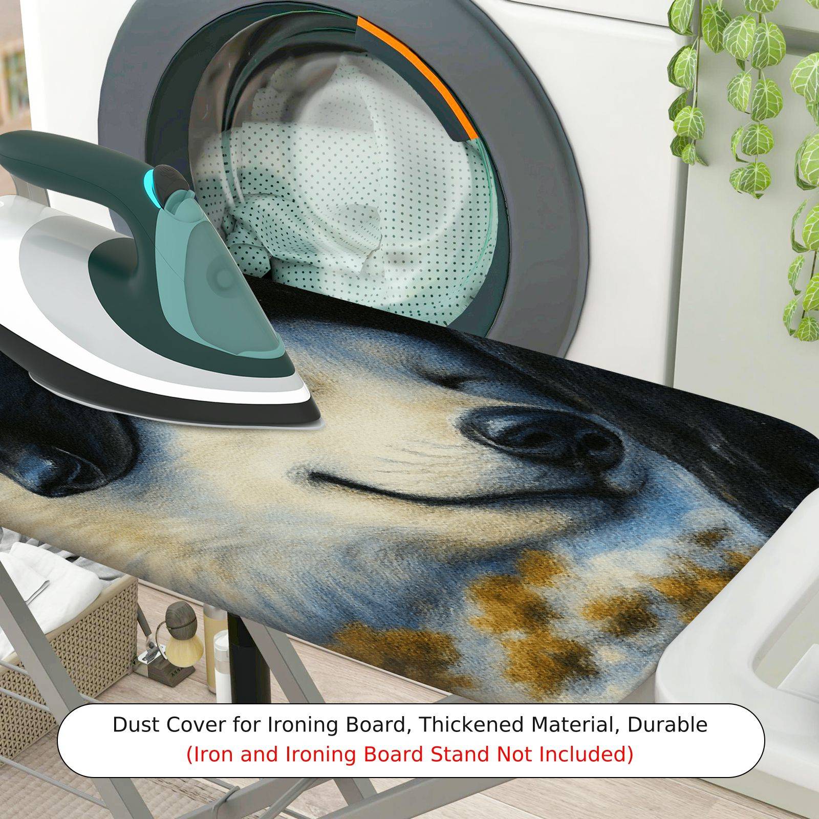 1-Piece Dog Wolf Animal  Ironing Board Cover, Universal Size, Without Board