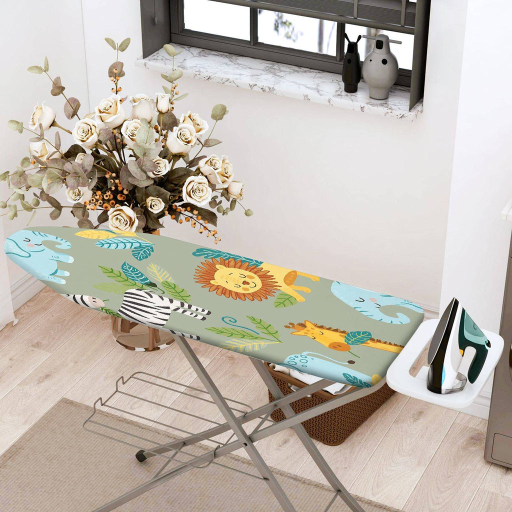 1-Piece Safari Animal Jungle  Ironing Board Cover, Universal Size, Without Board