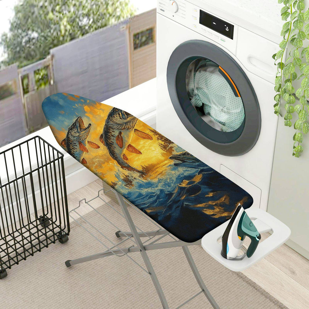 1-Piece Fish Ocean Blue  Ironing Board Cover, Universal Size, Without Board