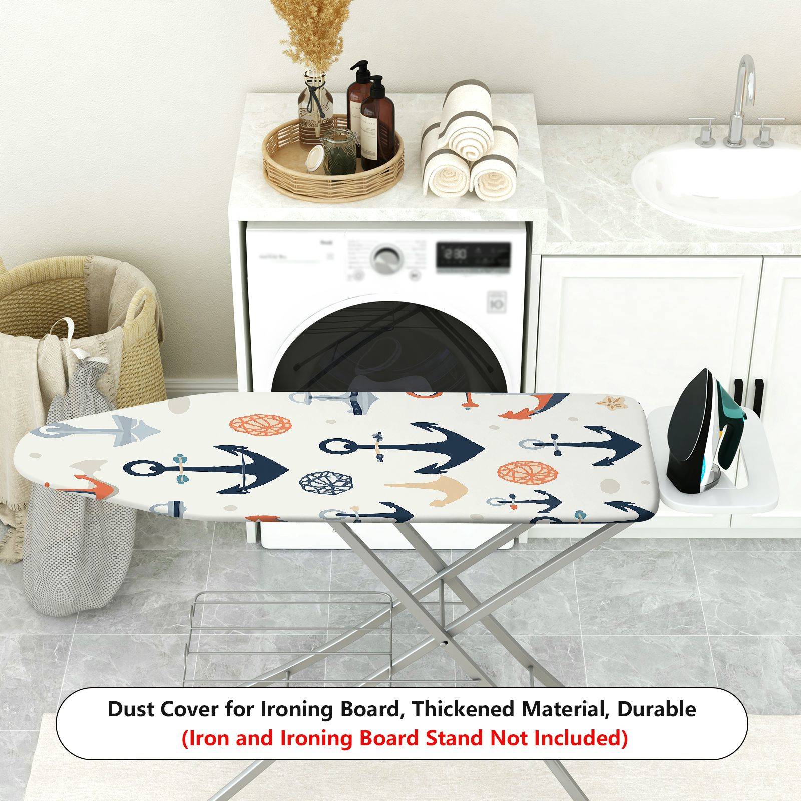 1-Piece anchor nautical ocean  Ironing Board Cover, Universal Size, Without Board