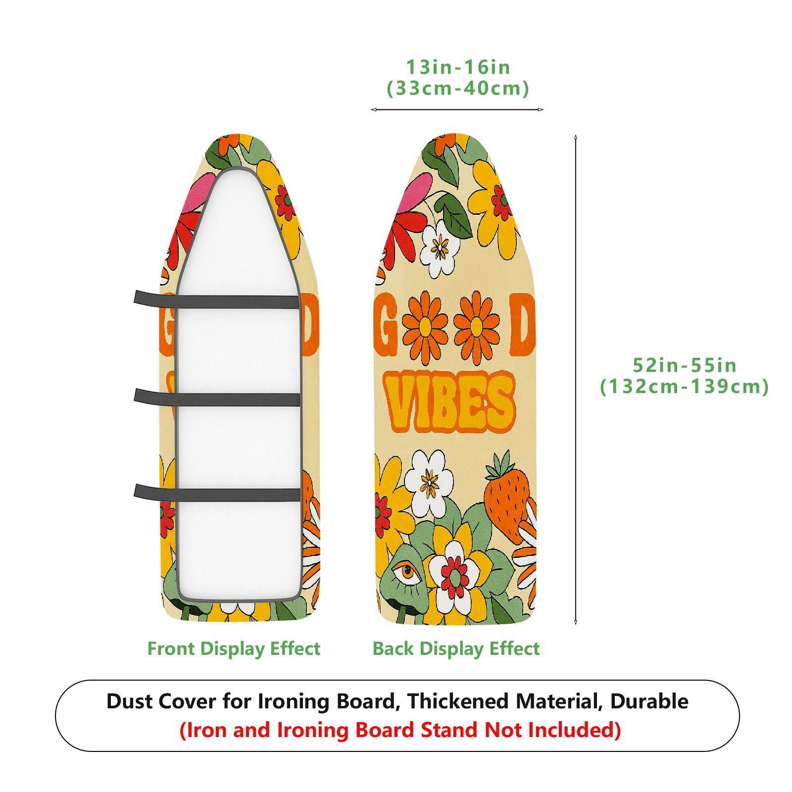 1-Piece Floral Fruit Retro  Ironing Board Cover, Universal Size, Without Board