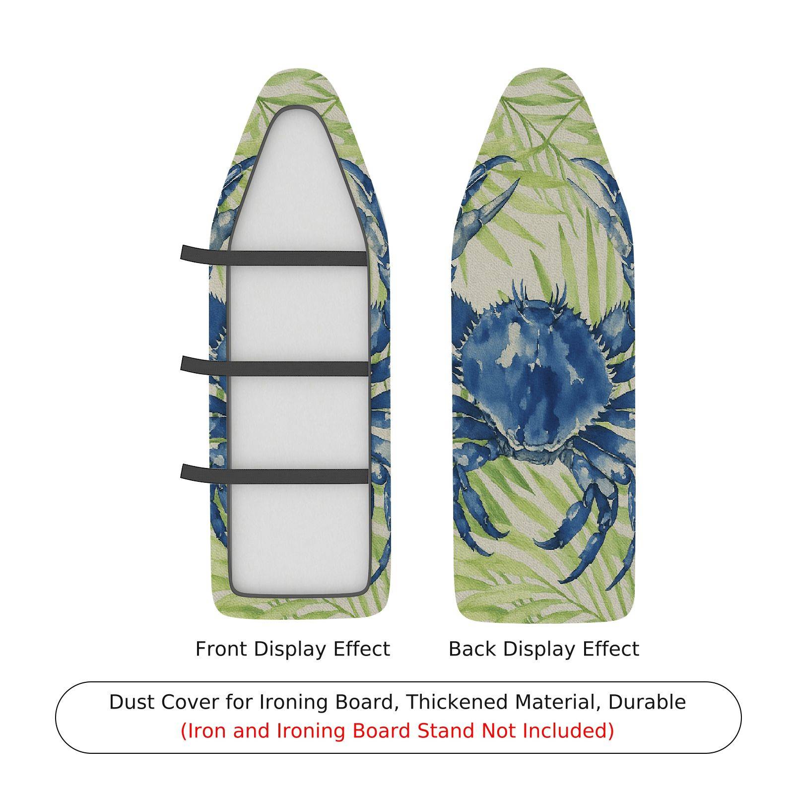1-Piece Blue Crab Leaves Ocean  Ironing Board Cover, Universal Size, Without Board