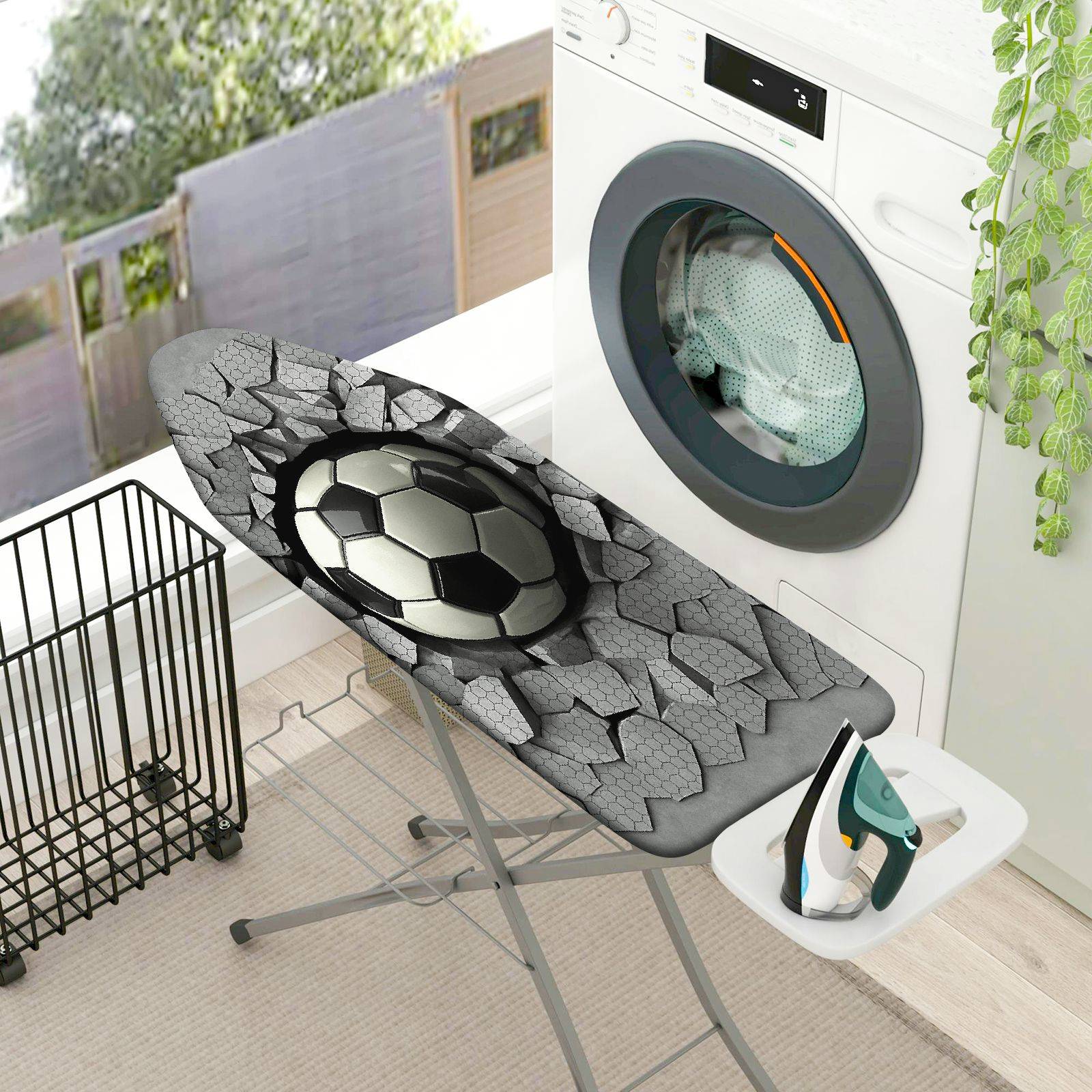 1-Piece Football Soccer Style Abstract  Ironing Board Cover, Universal Size, Without Board