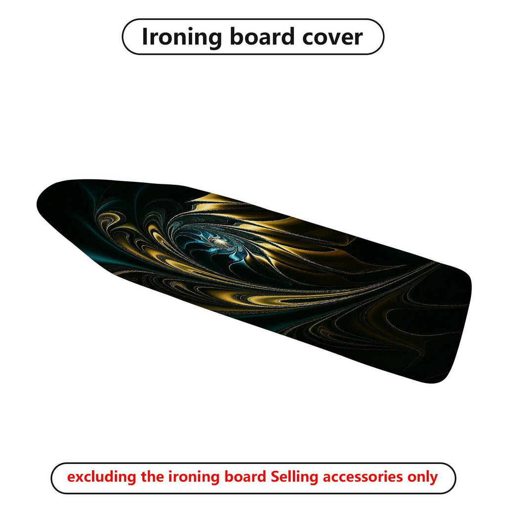 1-Piece Abstract Swirl Dark Tone Golden Accent  Ironing Board Cover, Universal Size, Without Board