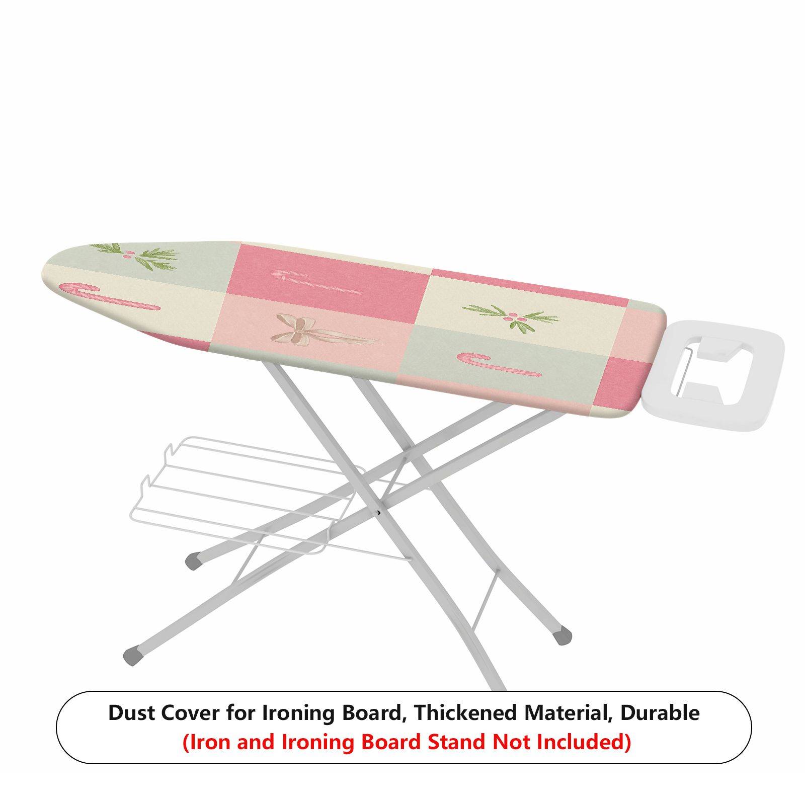 1-Piece Christmas Candy Cane Mistletoe Bow  Ironing Board Cover, Universal Size, Without Board