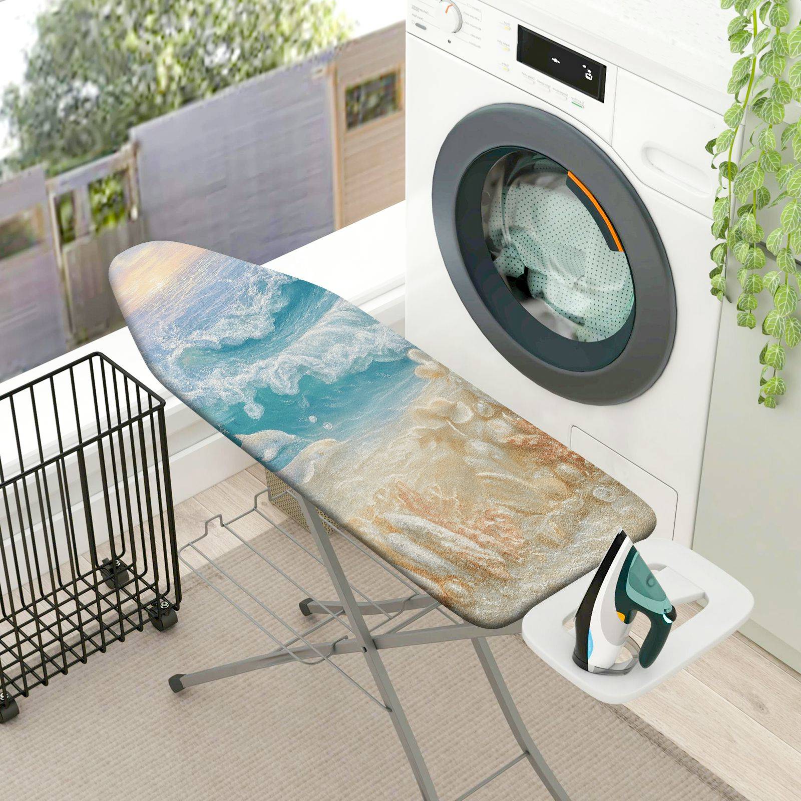 1-Piece Ocean Beach Seaside  Ironing Board Cover, Universal Size, Without Board