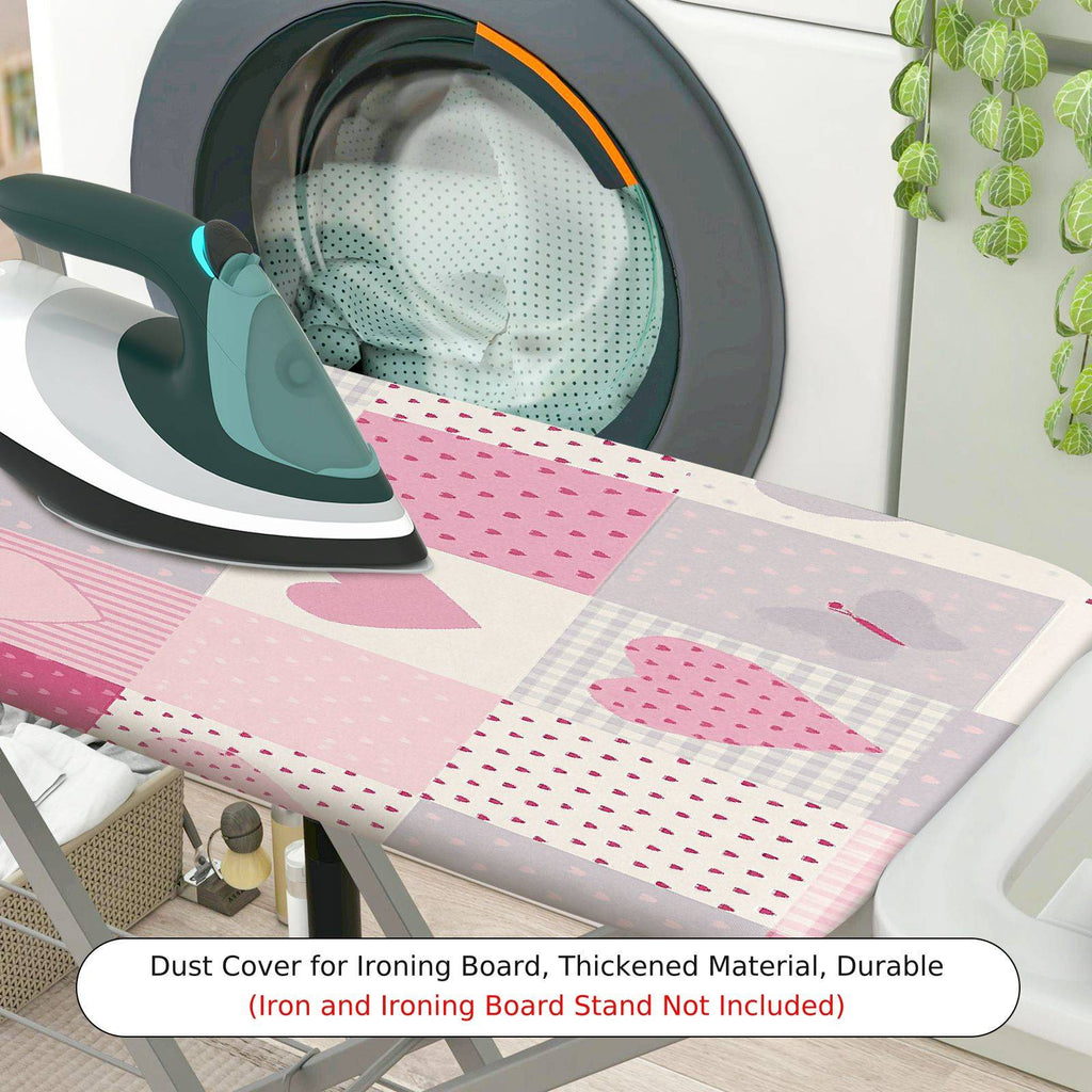 1-Piece Heart Butterfly Pink  Ironing Board Cover, Universal Size, Without Board