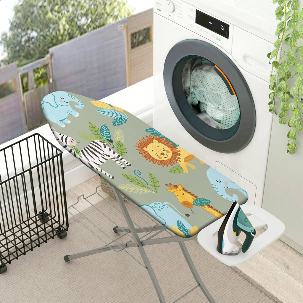 1-Piece Safari Animal Jungle  Ironing Board Cover, Universal Size, Without Board