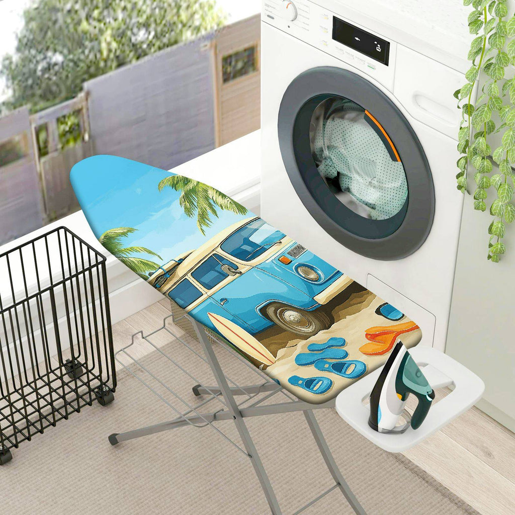 1-Piece Retro Travel Beach  Ironing Board Cover, Universal Size, Without Board