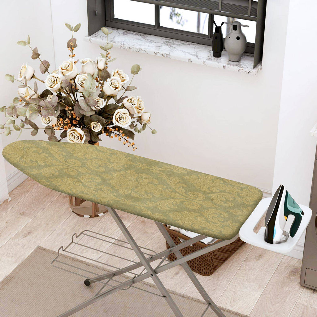 1-Piece Elegant Floral Pattern Beige  Ironing Board Cover, Universal Size, Without Board