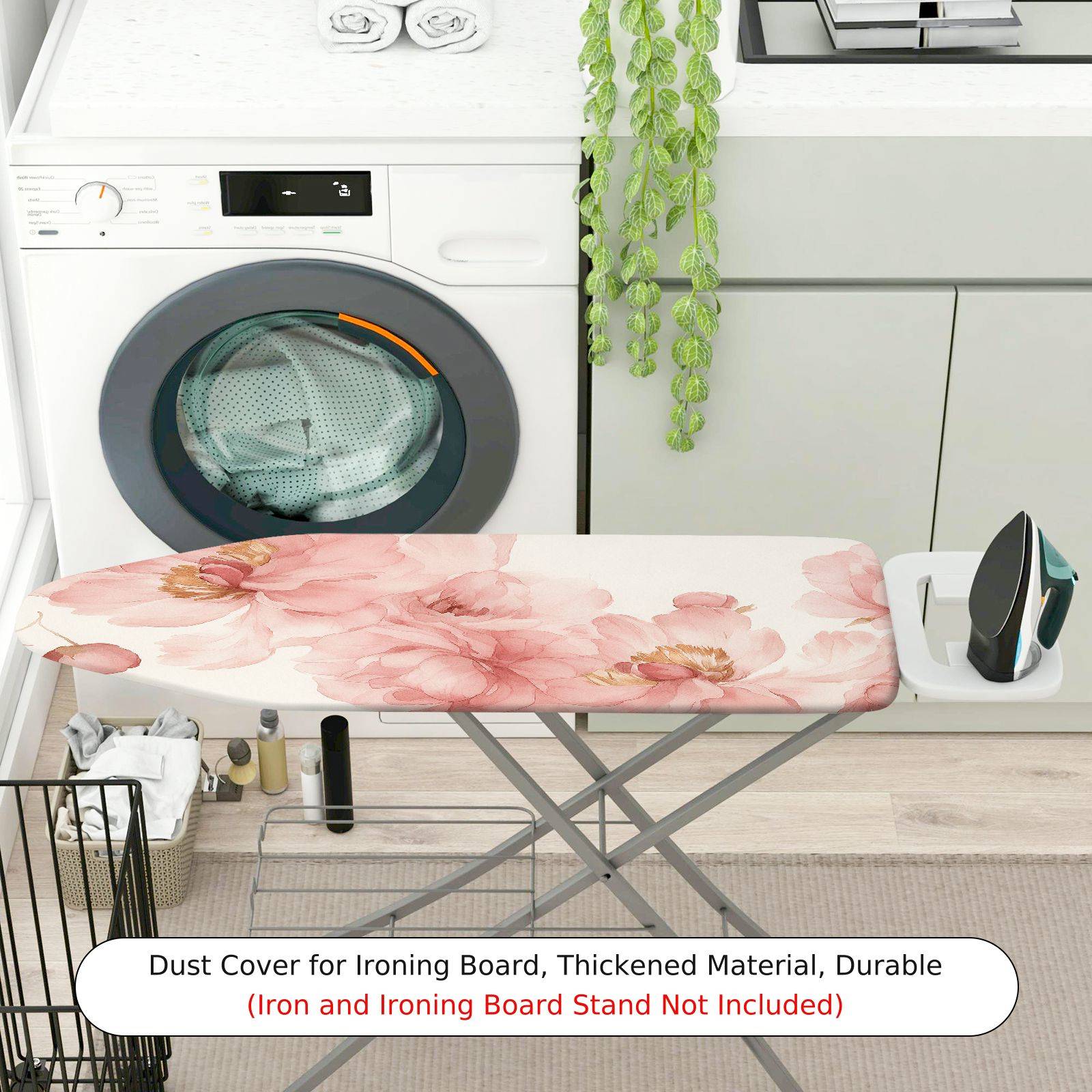 1-Piece Floral Pink Peony Elegant  Ironing Board Cover, Universal Size, Without Board