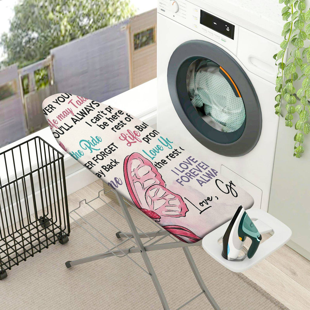 1-Piece Text Printed Pink Love  Ironing Board Cover, Universal Size, Without Board