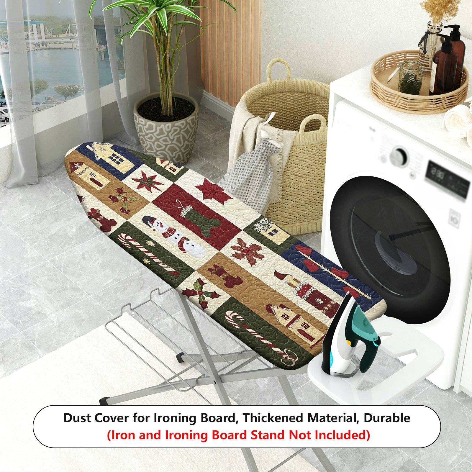 1-Piece Christmas Snowman Candy  Ironing Board Cover, Universal Size, Without Board
