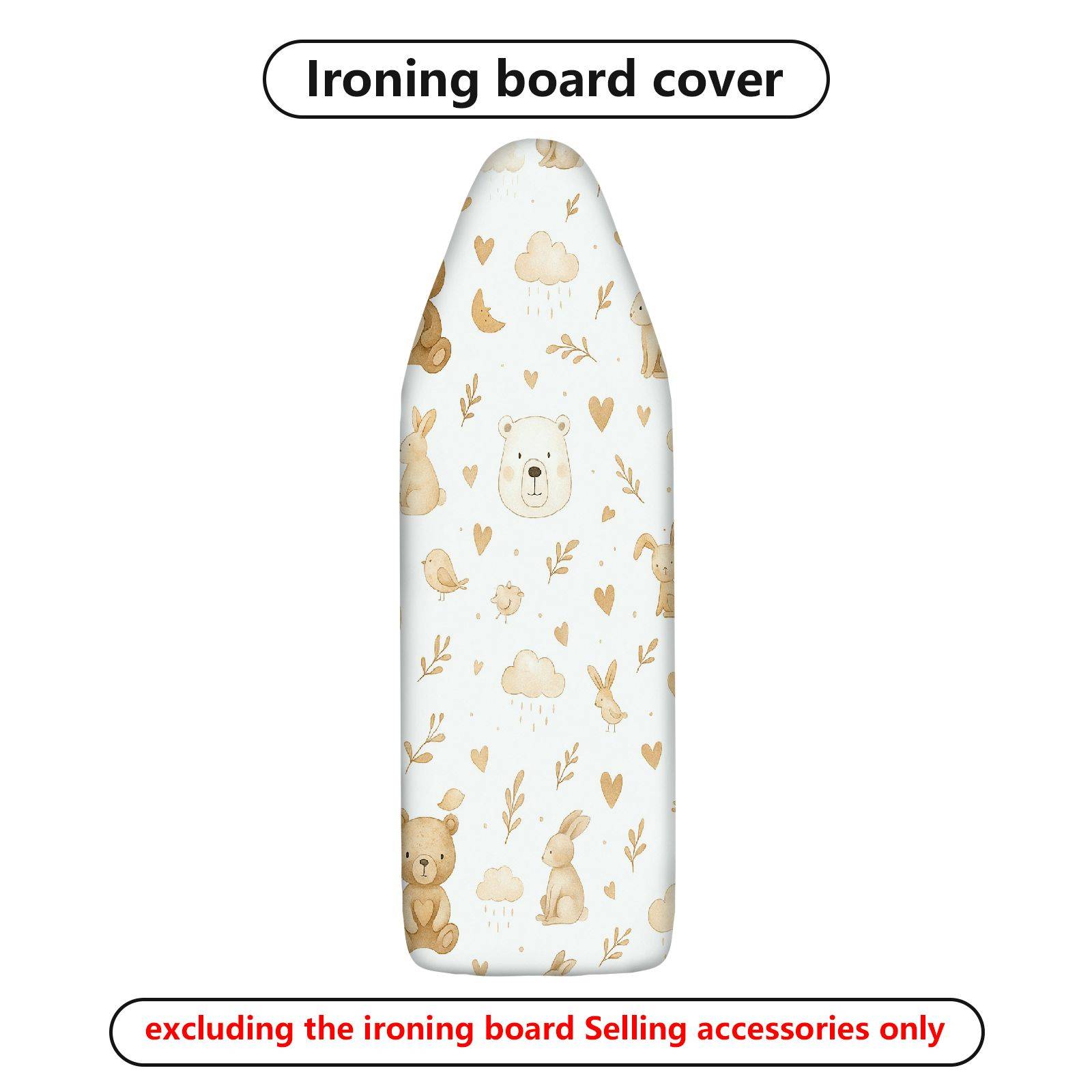 1-Piece Animal Cloud Heart  Ironing Board Cover, Universal Size, Without Board